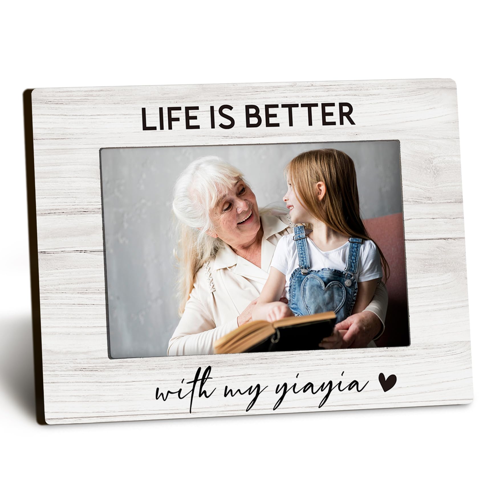 Yiayia 4x6 Picture Frame, Grandkids Photo Frame, YiayiaGifts for Grandma, Gifts for Yiayias Mothers Day from Grandchildren, Life Is Better with My Yiayia Picture Photo Frames for Desk Decor