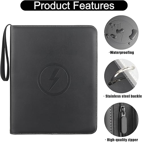 Miniatura 3 de Carpeta de tarjetas coleccionables de 9 bolsillos, 900 cargadores superiores para tarjetas, carpeta de tarjetas coleccionables con cremallera