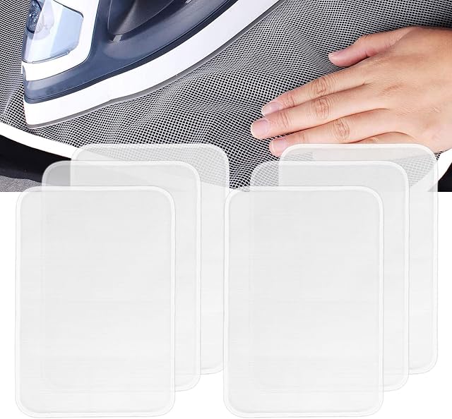 VIKSAUN 6 Pcs Protective Ironing Scorch Mesh Cloth Scorch Saving Ironing Protector Pressing Cloth Pad, Iron Pressing Cloth, Ironing Pad for Easy Ironing and Protection, Avoid clothing Damage (White)