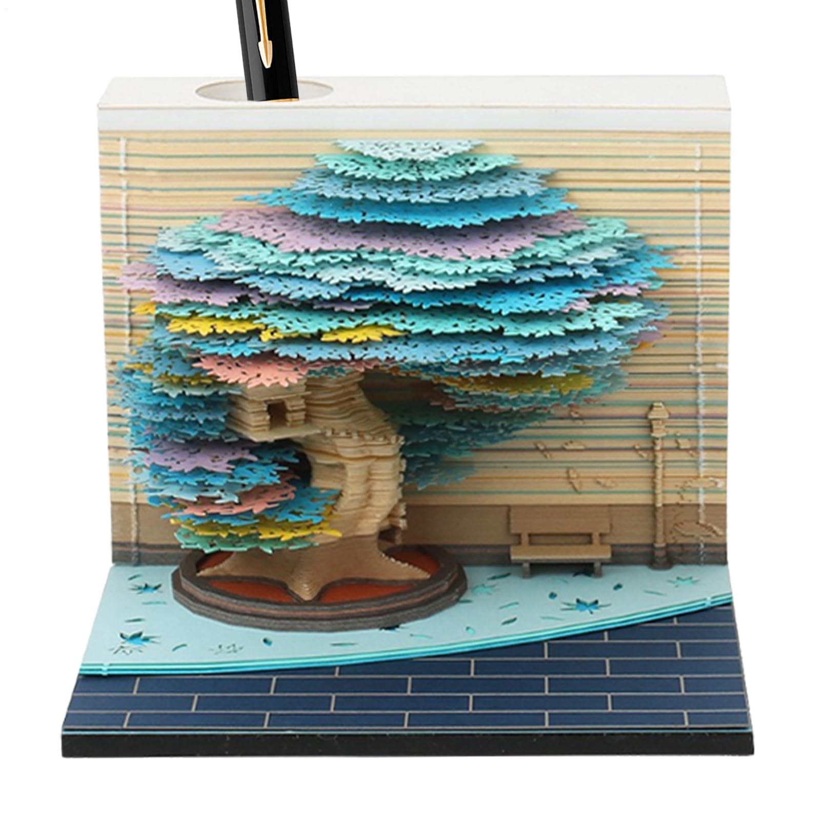 3D-Kalender 2026, Baumkalender 2026, Notizblock, Schreibtischdekoration | Notizblock, Heimdekoration, Kunst und Handwerk für Weihnachten, Einweihungsfeier, Schule, Wohnheim, College, Büro, Studenten