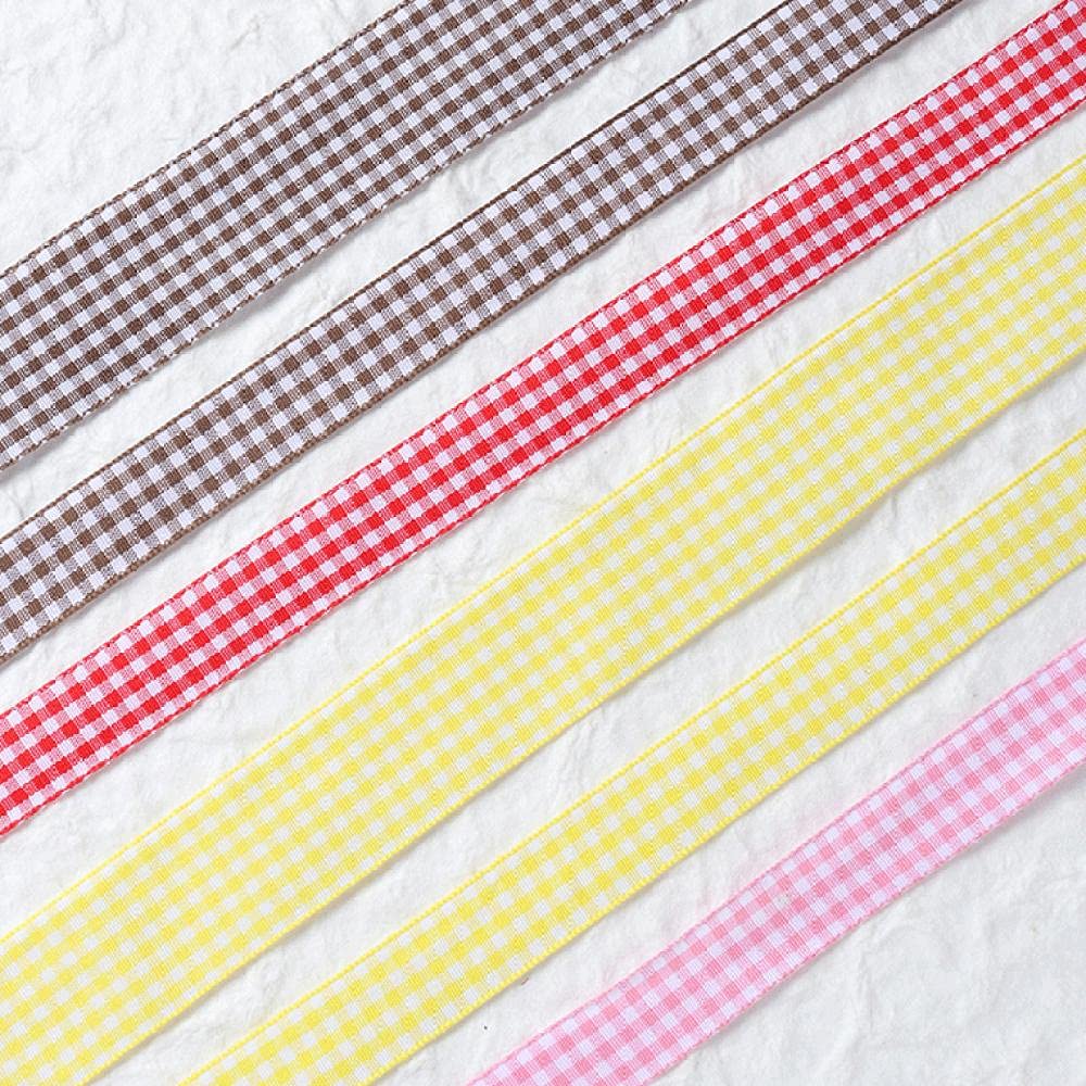 Ribbons For Gift Wrapping Ribbon For Fabric Satin Ribbons Ciasto Wstążka Prezent Prezent Pudełko Dekoracyjne Z Ręcznie Robionym Materialem Diy Plaid Ze Wstążką Wstążki Kwiaty Opakowania Wstążka-Żółty