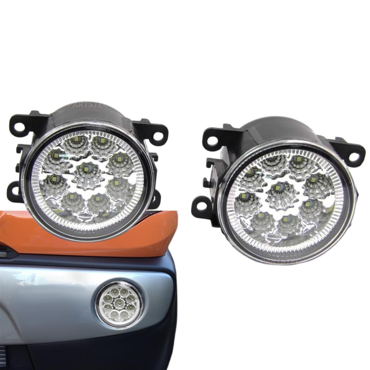 Amazon | MOTOR POWER ホワイト LED 内蔵 フォグランプ ユニット 左右
