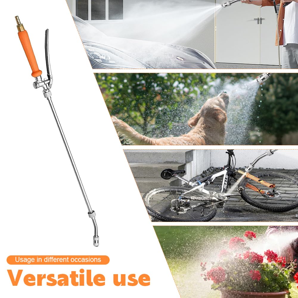 72cm Varita Pulverizadora, Lanzas De Pulverización Ajustable, Anza para Pulverizador 1/4'' 3/8'' De Latón, Lanza Sulfatadora Universal De Metálico, Boquilla Manguera Jardin para Coche Jardín