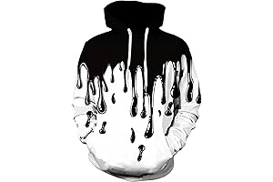 3D Paint Drip Double Hooded Pullover Sweatshirt