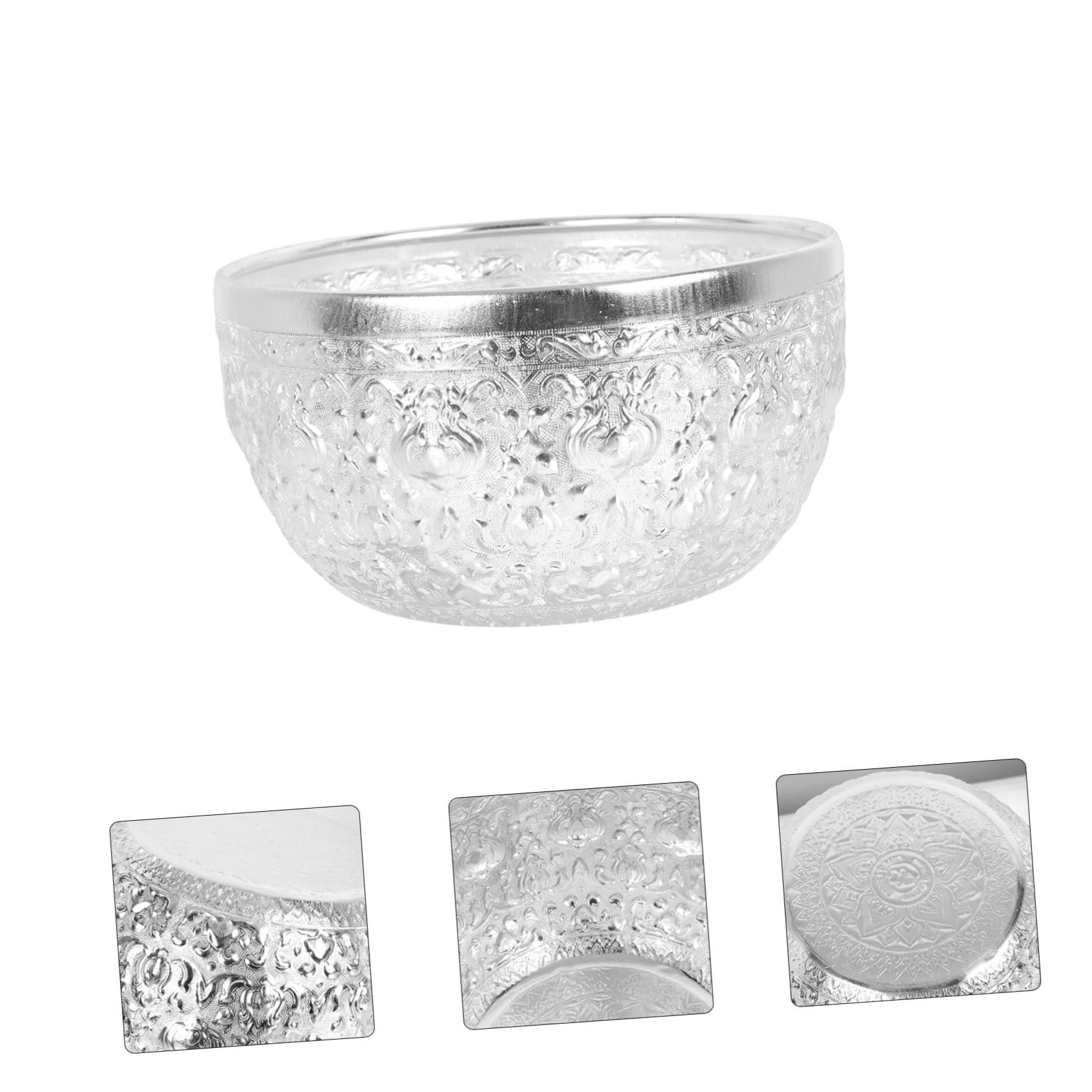 MAGICLULU 2 Piezas tazón de fuente de metal Tazón para el hogar decorativo tazón de frutas bochas bol vajilla de restaurante de plata cuenco redondo para tallar cuenco de comedor creativo