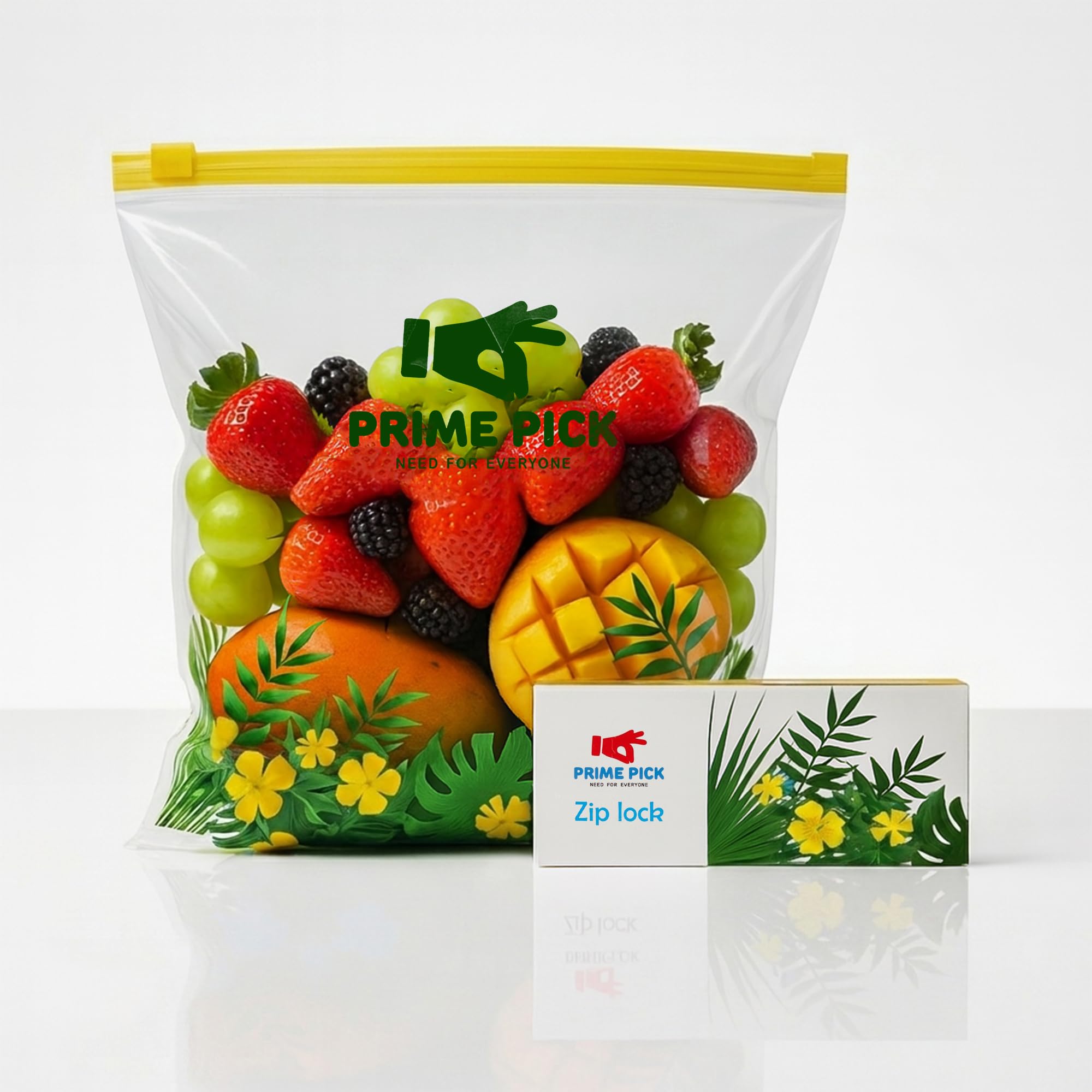 PRIME PICK Multipurpose Zip Lock Storage Bags Small, Medium and Large, Reusable & Reclosable Double Zipper, Leak-Proof Food Grade Plastic, Microwave Freezer Saf (1, M)-image-17