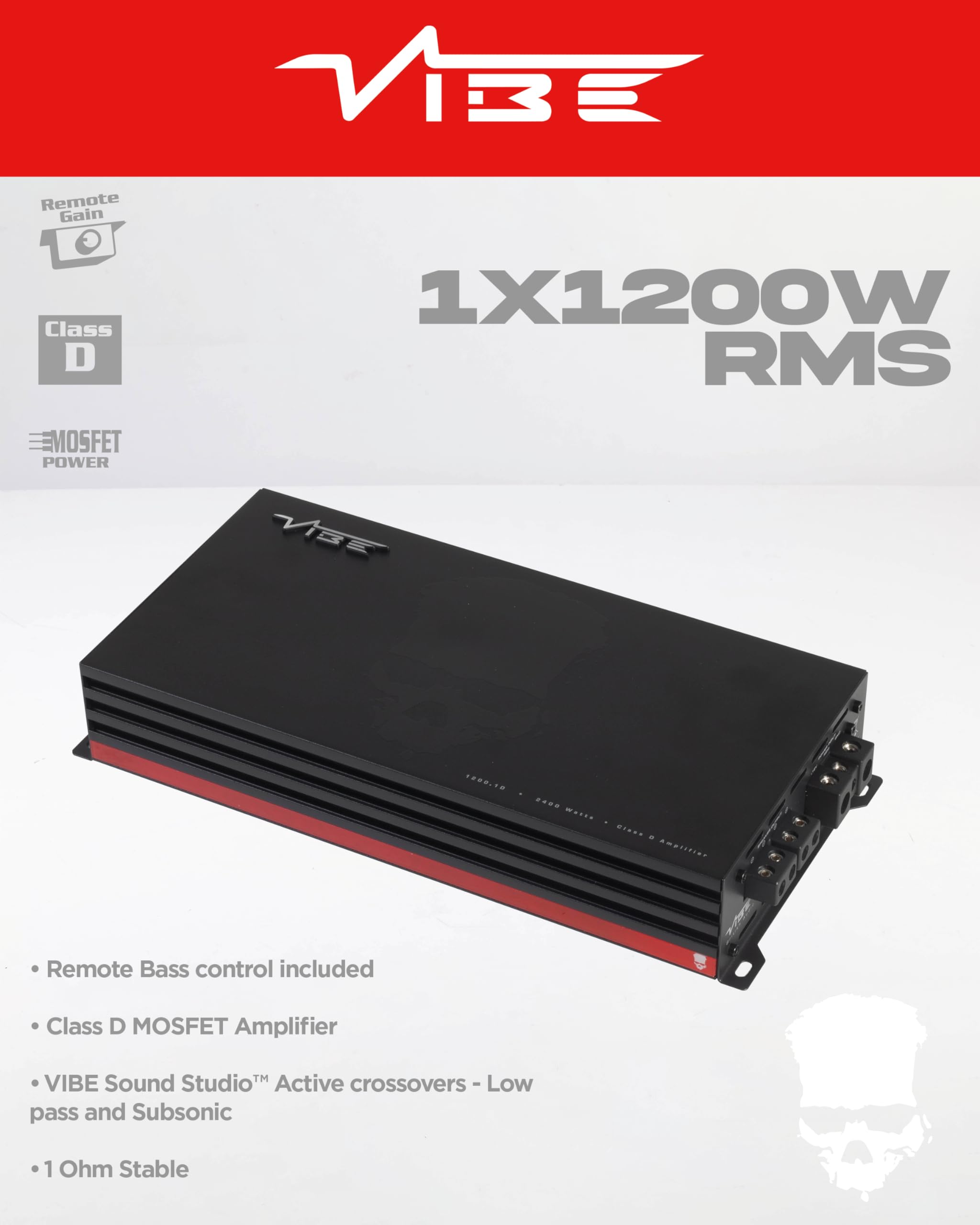 VIBE POWERBOX 1200.1 MONO Subwoofer amplifier (Max Power 2400W ...