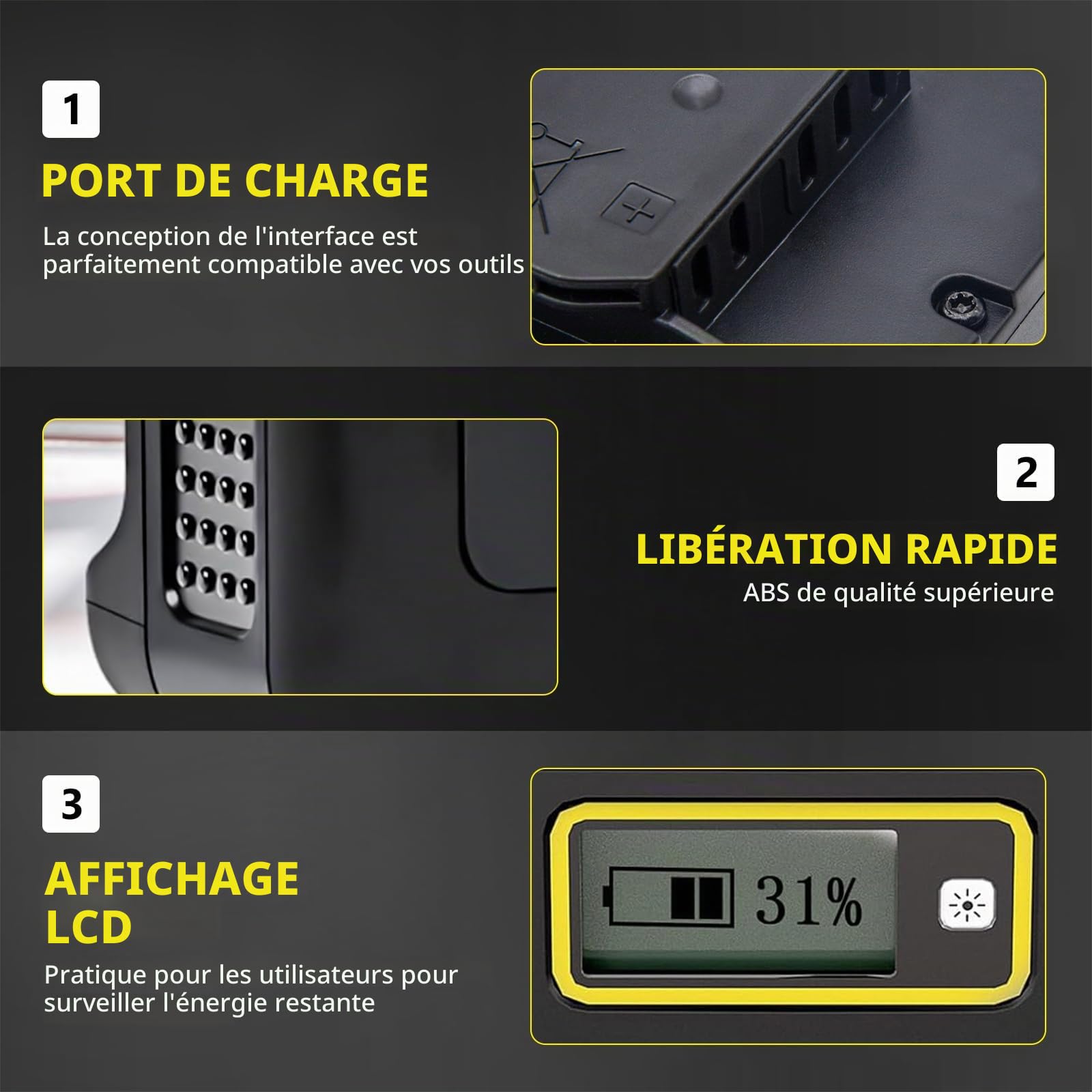 Batterie 18 V 5,0 Ah pour Kärcher, Batterie de Rechange pour Outils Kärcher, indicateur de Batterie en Temps réel, Compatible avec Tous Les Outils électriques 18 V