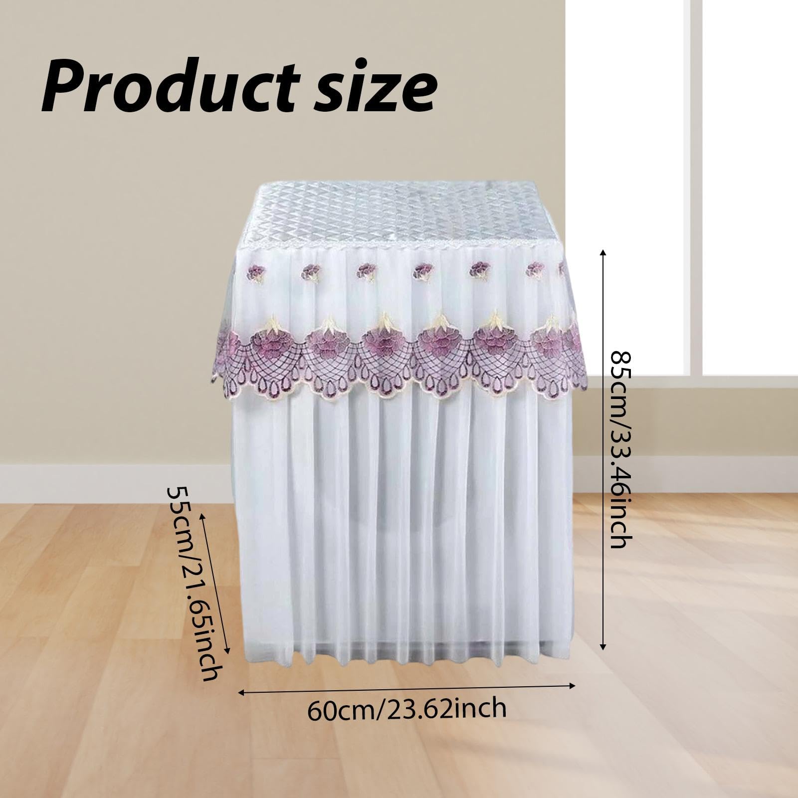 Funda para Lavadora Cubierta Impermeable Protección contra Polvo Funda Decorativa con Tejido de Poliéster y Diseño Floral Adecuada para Lavandería, Style a, Individual