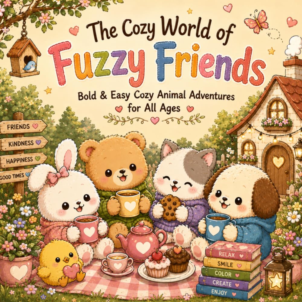 The Cozy World of Fuzzy Friends: Bold & Easy Cozy Animal Adventures for All Ages