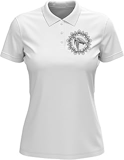 Polo de algodón para mujer, diseño de tortuga marina, meditación mandala, tortuga gigante, color blanco