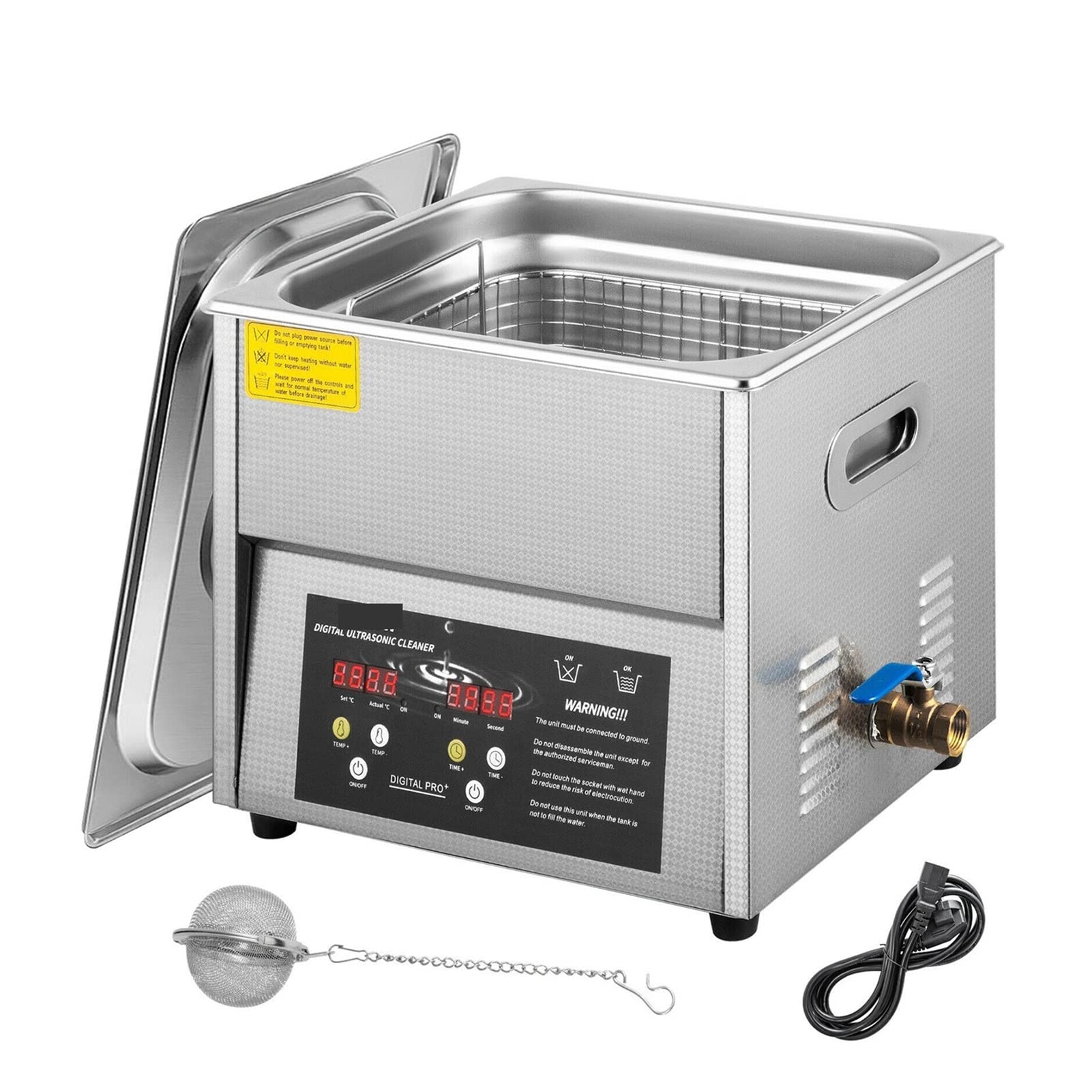 Limpiador ultrasónico Limpiador ultrasónico con función de desgasificación de la lavadora portátil Dispara de baño de ultrasonido 3L 6L 10L para uso diario(6L)