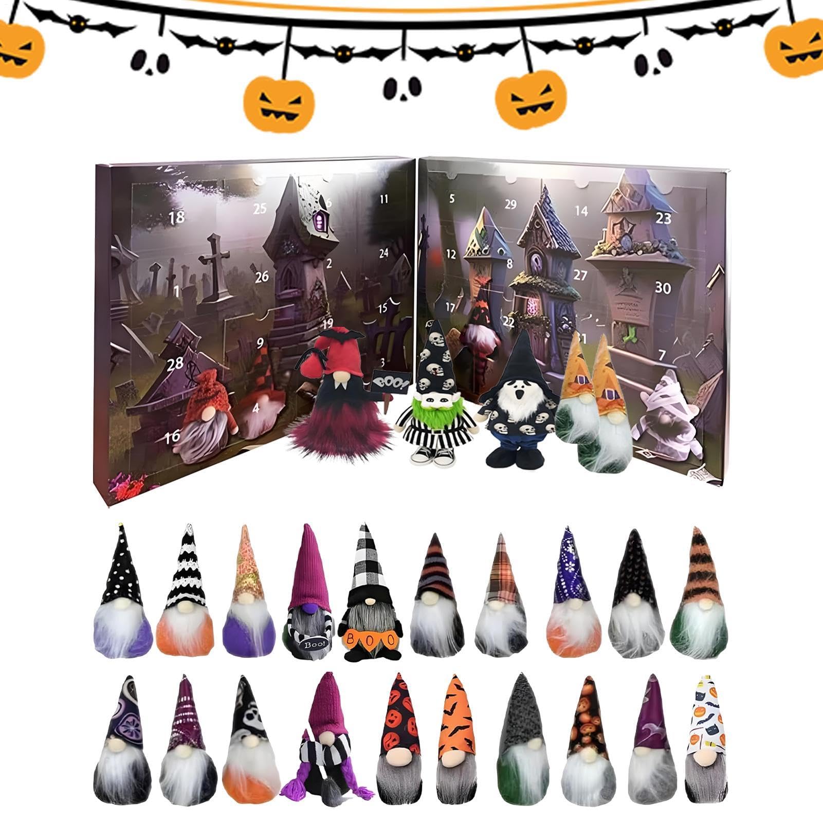 Gnome Countdown Halloween Mit Sound Und Lampe | Adventskalender Spielzeug Für Das Büro Geburtstagsfeier Wohnzimmer Schlafzimmer Feiertage Bücherregal Zuhause