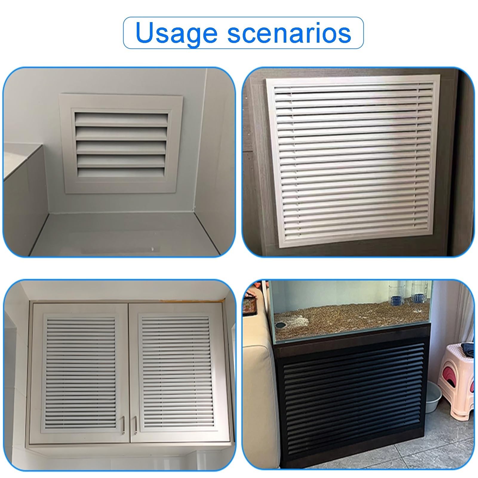 HVAC - Griglia di ventilazione da parete con griglia rimovibile e filtro a rete, controllo del flusso d'aria regolabile, facile installazione, design per sistemi di climatizzazione di casa e ufficio