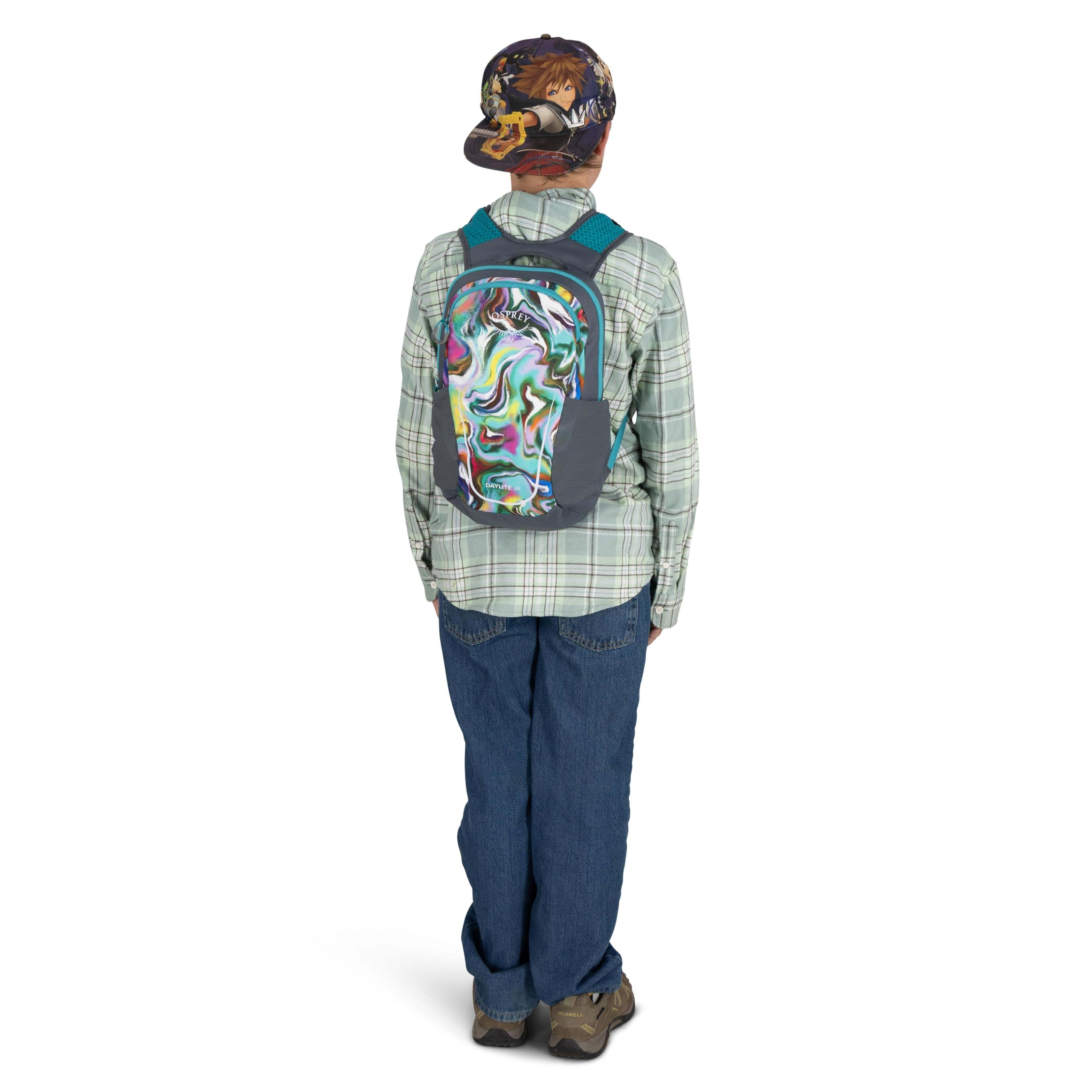 Osprey Daylite Jr. Kids' Commuter Backpack, Euphoria Rainbow Print Tungsten OS