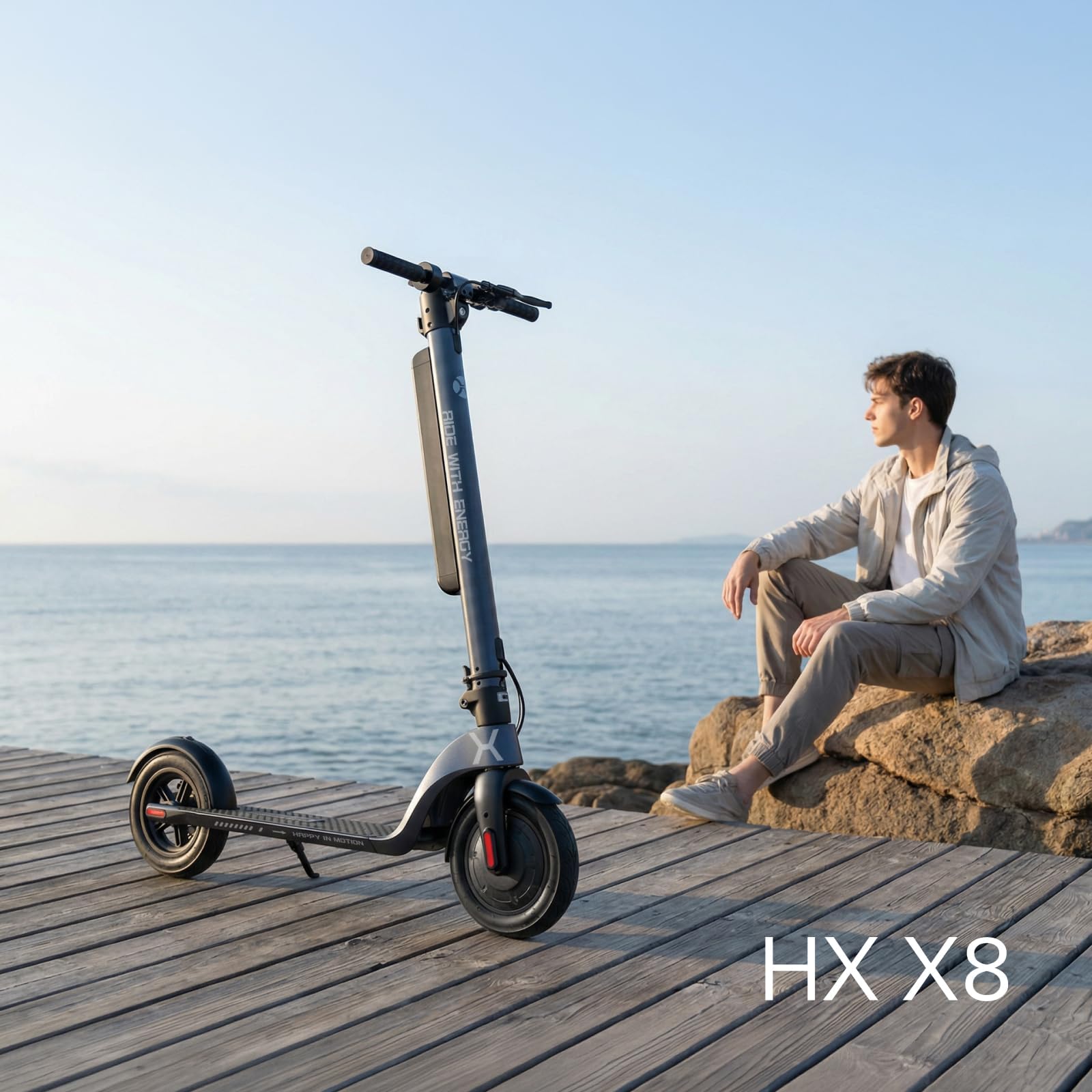 HX X8 Trotinette Electrique Adulte avec Batterie Amovible, Moteur 500W, 25km/h, Autonomie 45 KM, Trottinette Électrique Pliable, Double Frein, Écran LCD,3 Modes de Vitesse,Déplacements Quotidiens