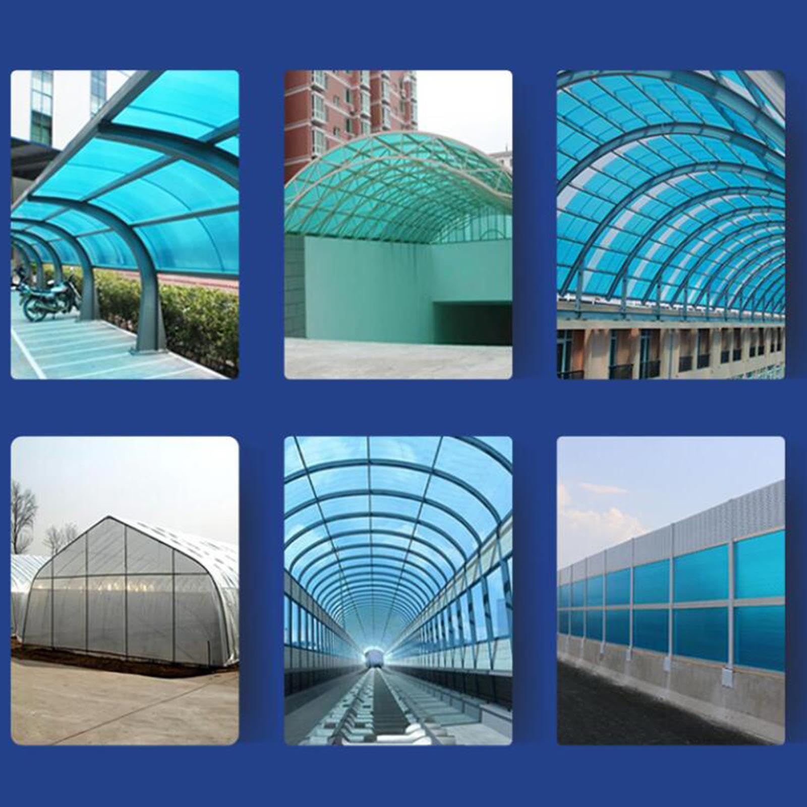 Curved Transparent Roofing Panel PC Material for Landscaping Projects Sturdy 93x120cm-image-10