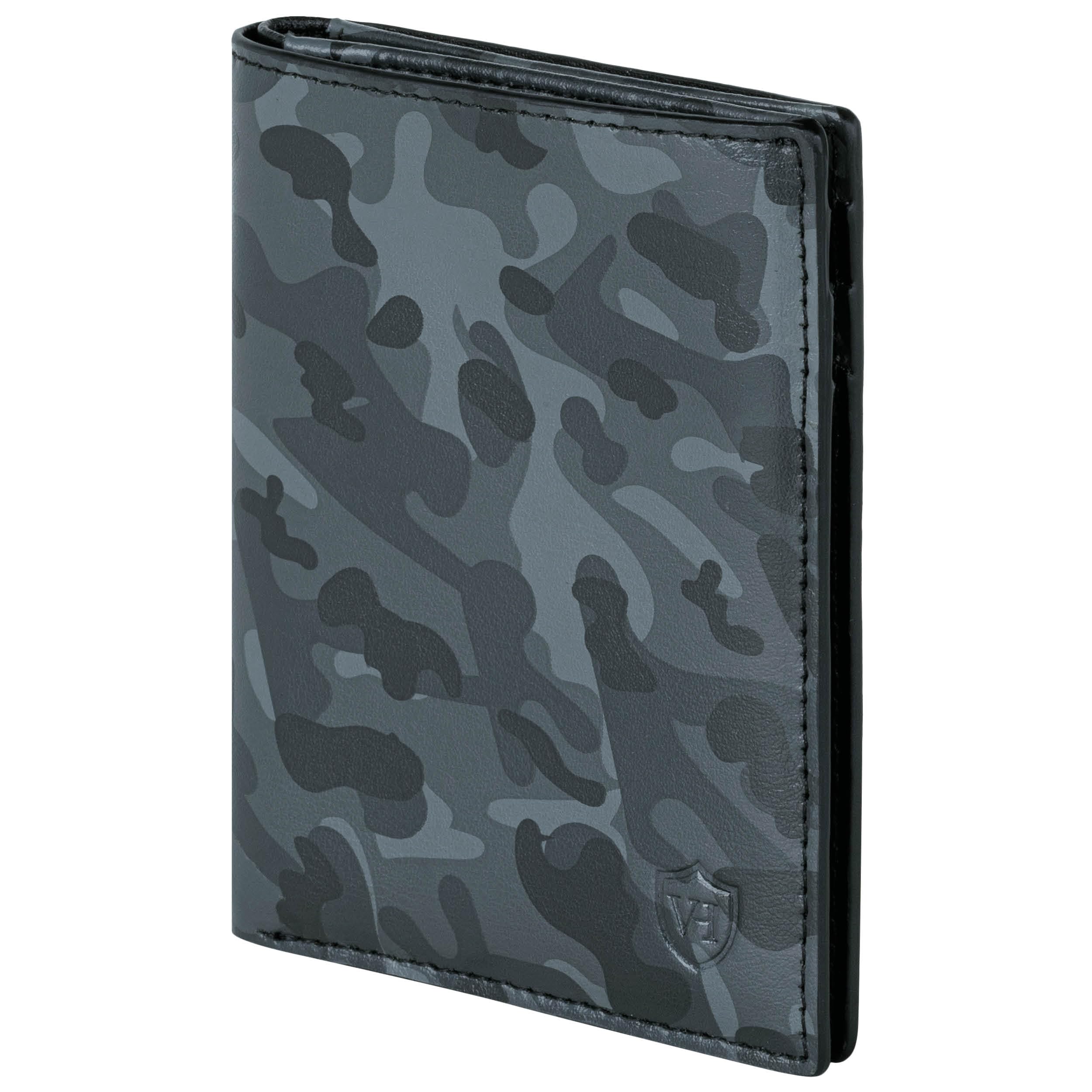VON HEESEN® Leder Geldbörse Herren & RFID Schutz I Echtleder Geldbeutel für Männer & Damen I Portemonnaie Brieftasche Wallet Portmonee (Camouflage Grau)