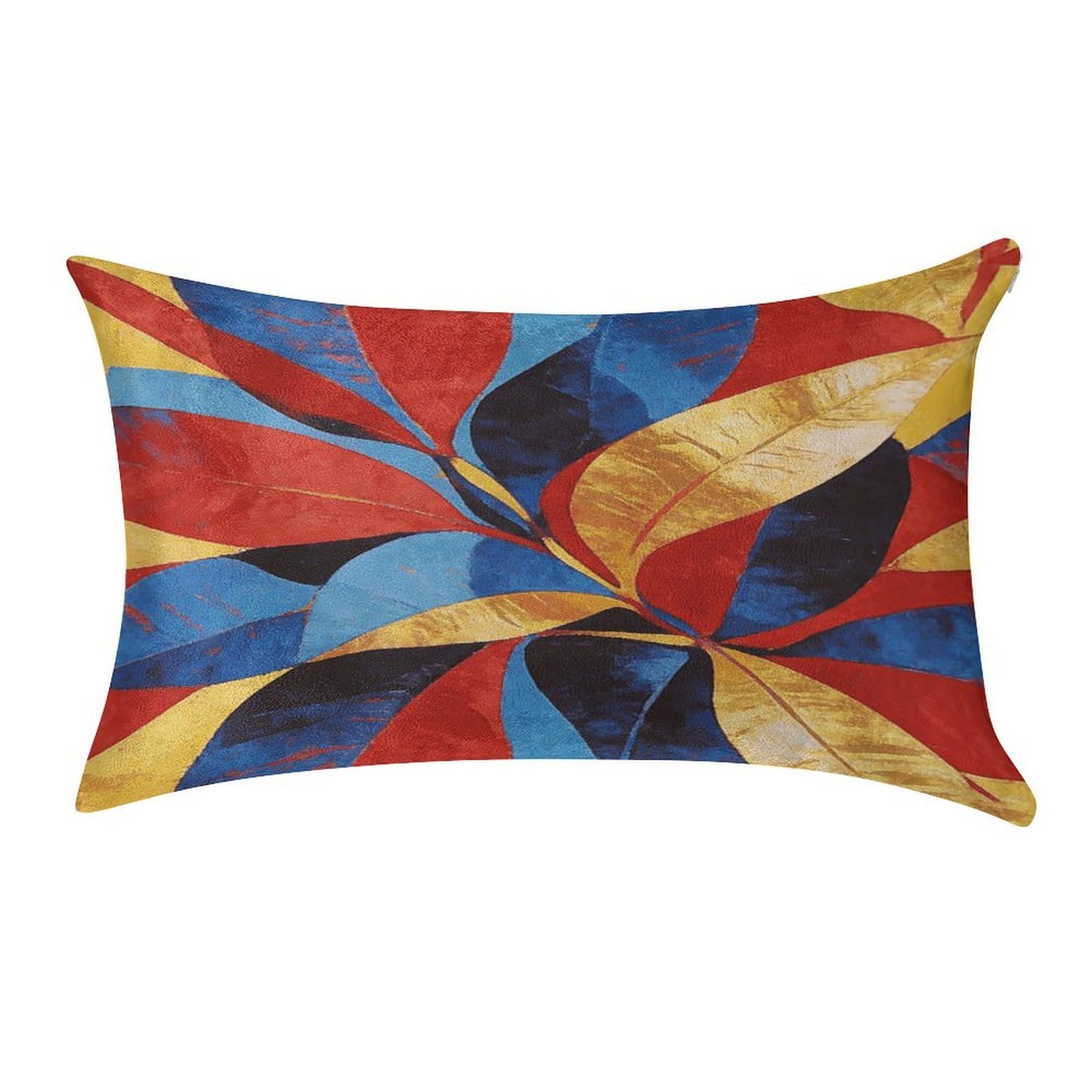 Fodpand Style Abstract Art Leaves Pillowcase,Elegant Designed Home Decor,Velvet Pillowcase,Soft And Cozy,Pillow Case Cover With Hidden Zipper For Bedroom, Sofa, Couch