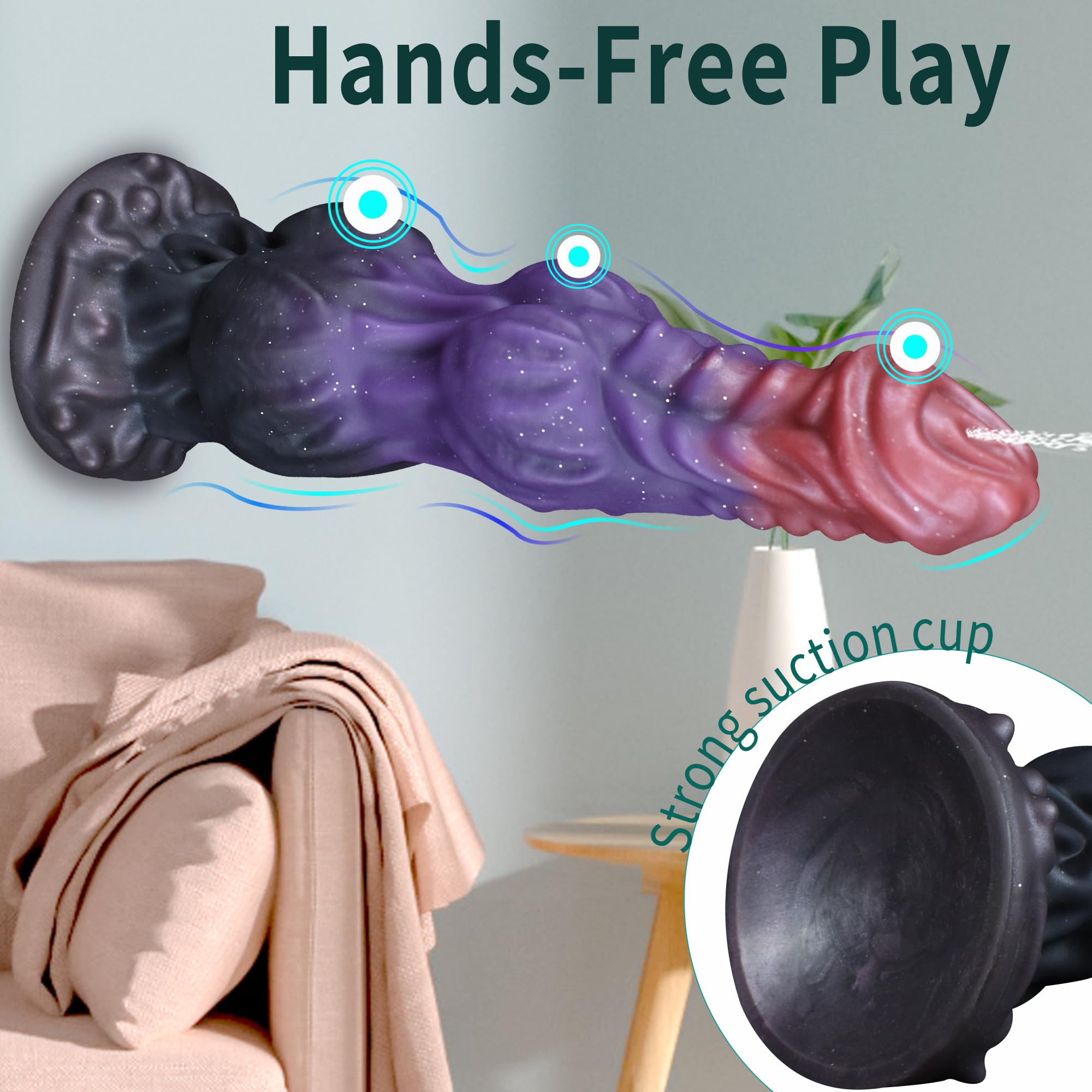 9.6" onster Dildo Fantasy Squirting Dildo with 2 Big Knots, Dragon Horse Dildos Dog Dildos Knotted Ejaculating Toy with Strong Suction Cup, Adult Toys for Women Men: L