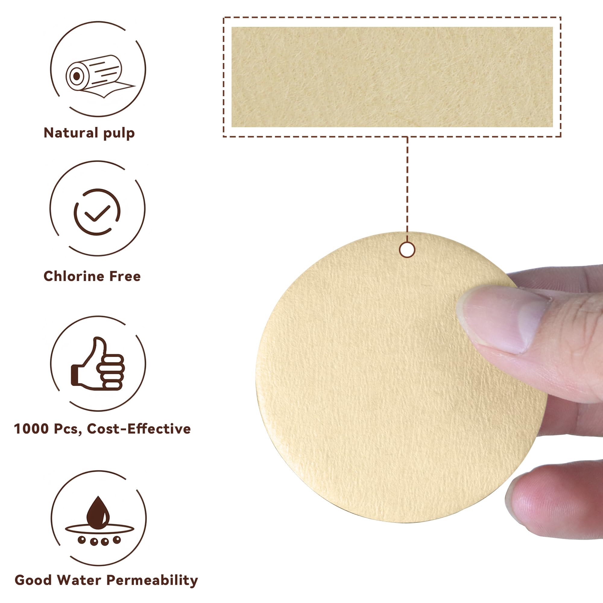 Espresso Filters - 1000 Pack 51mm Unbleached -5