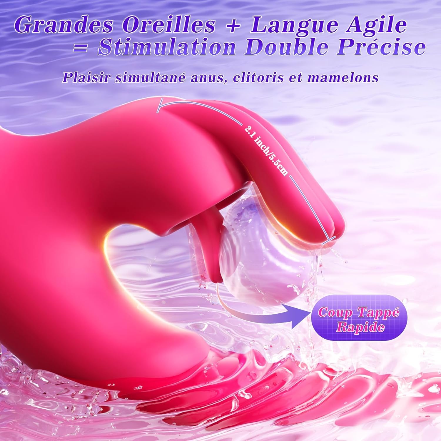 Vibratore Rabbit, Vibratoreper Donna Professionale con AI, Tripla Stimolatore per Clitoride con 12 Modalità Sexytoysys Donna Coppia Vibratoriper Donne Sex Toys Sessuali, 23cm Vibrator Sextoys