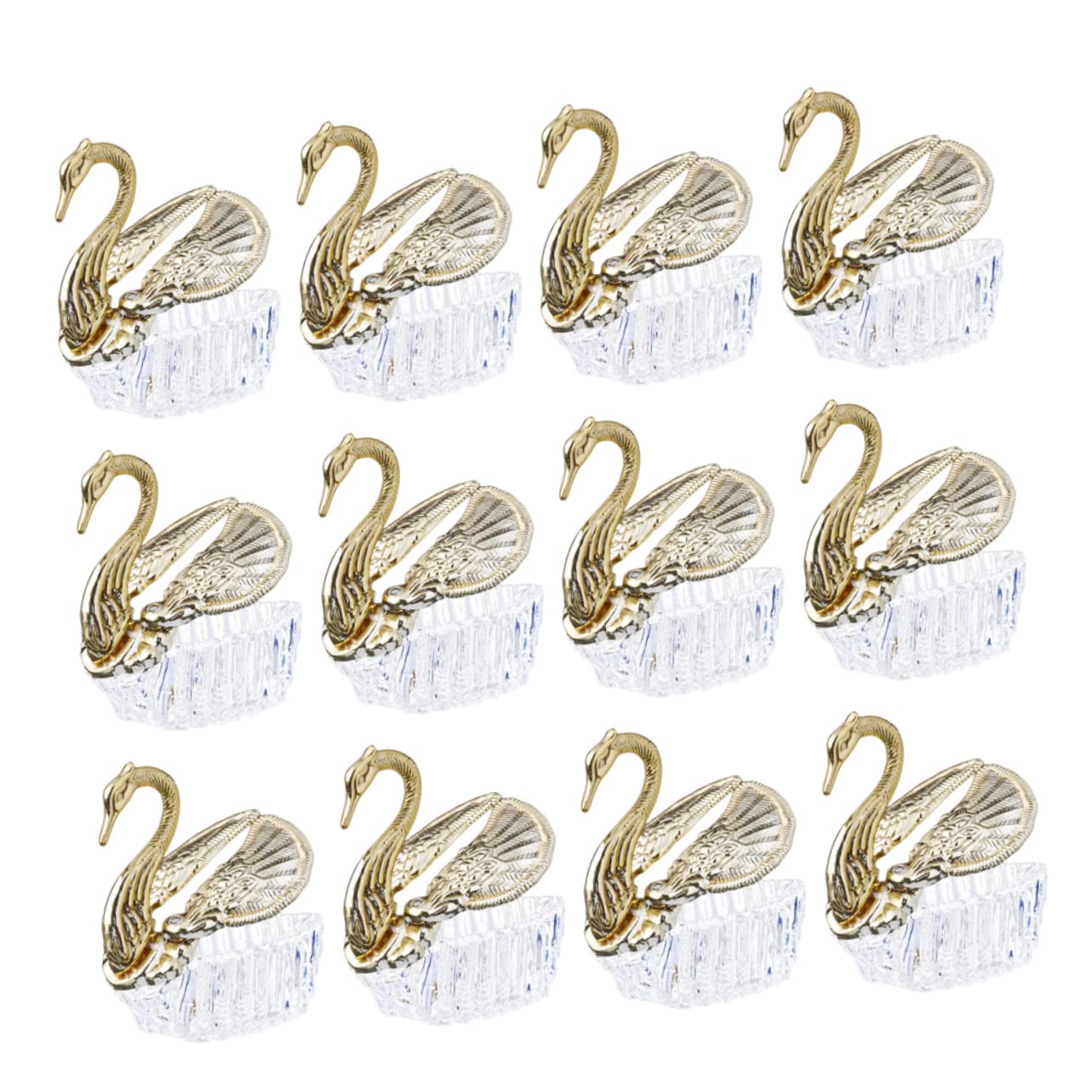 GOOHOCHY 12pcs Swan Candy Holders Candy Tray Table Decorations Candy Containers Candy Jar Swan Miniature Swan Figurine Dessert Plates Swan Candy Bowl Swan Statue Wedding Candy Box