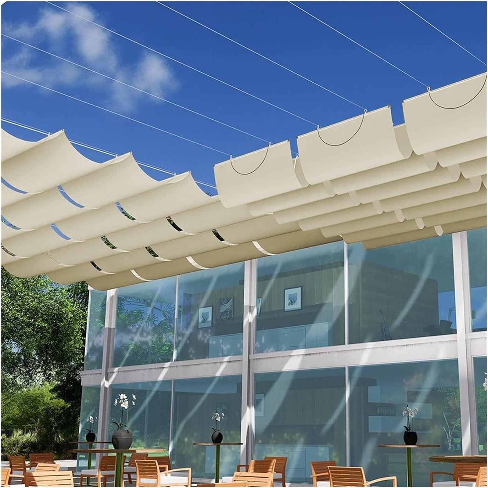 Protection solaire pour patio : couverture d'ombrage rétractable et imperméable