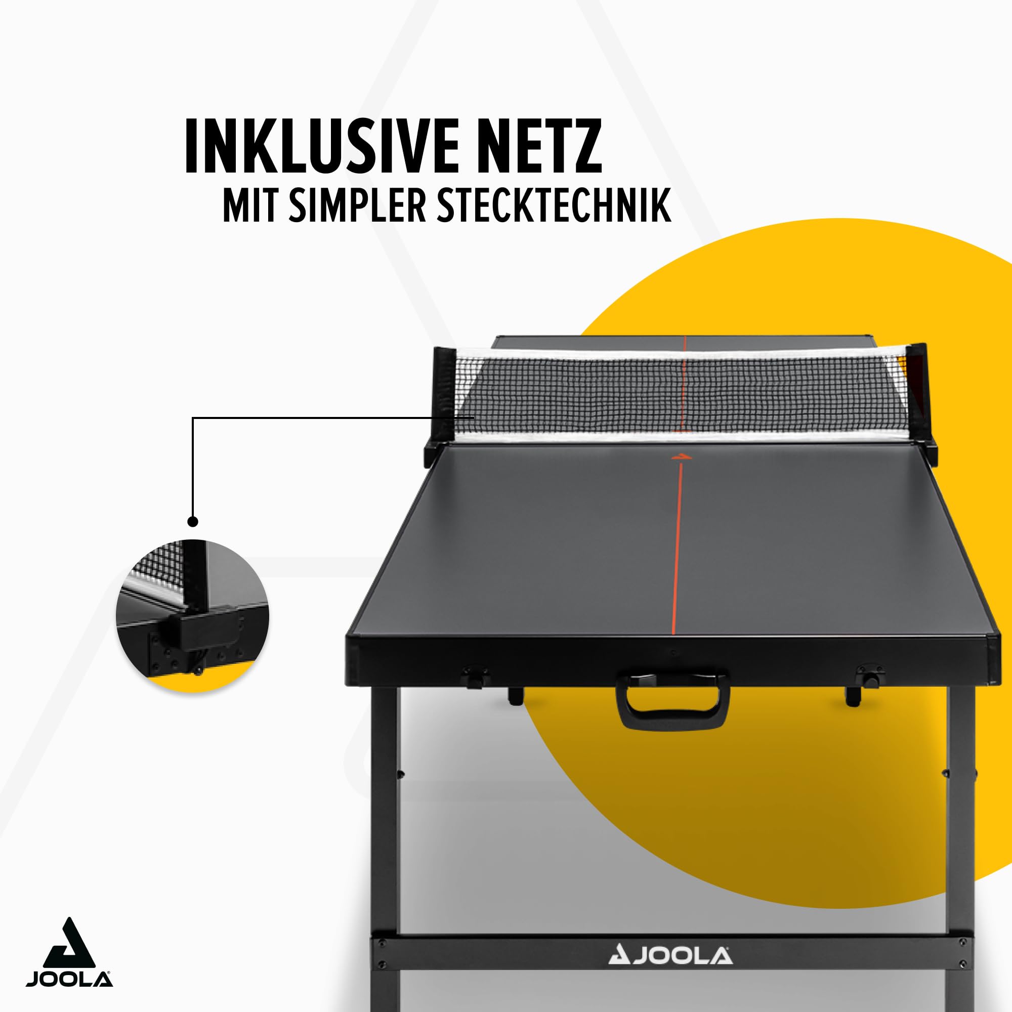 JOOLA Midsize Tischtennisplatte, Freizeittisch, Tischtennistisch im modernen Design inklusive Tischtennisnetz