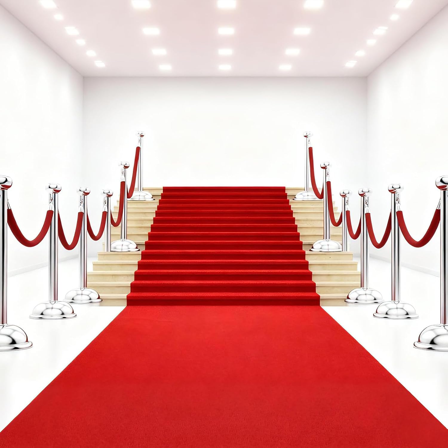 900 GSM Extra Thick 3x10 ft Red Carpet Runner for Partys, Polyester Aisle Rug with Non-Slip Rubber Backing, Wedding Ceremony & Event Decorations, Hollywood Runway Carpet for Proms & Proposals