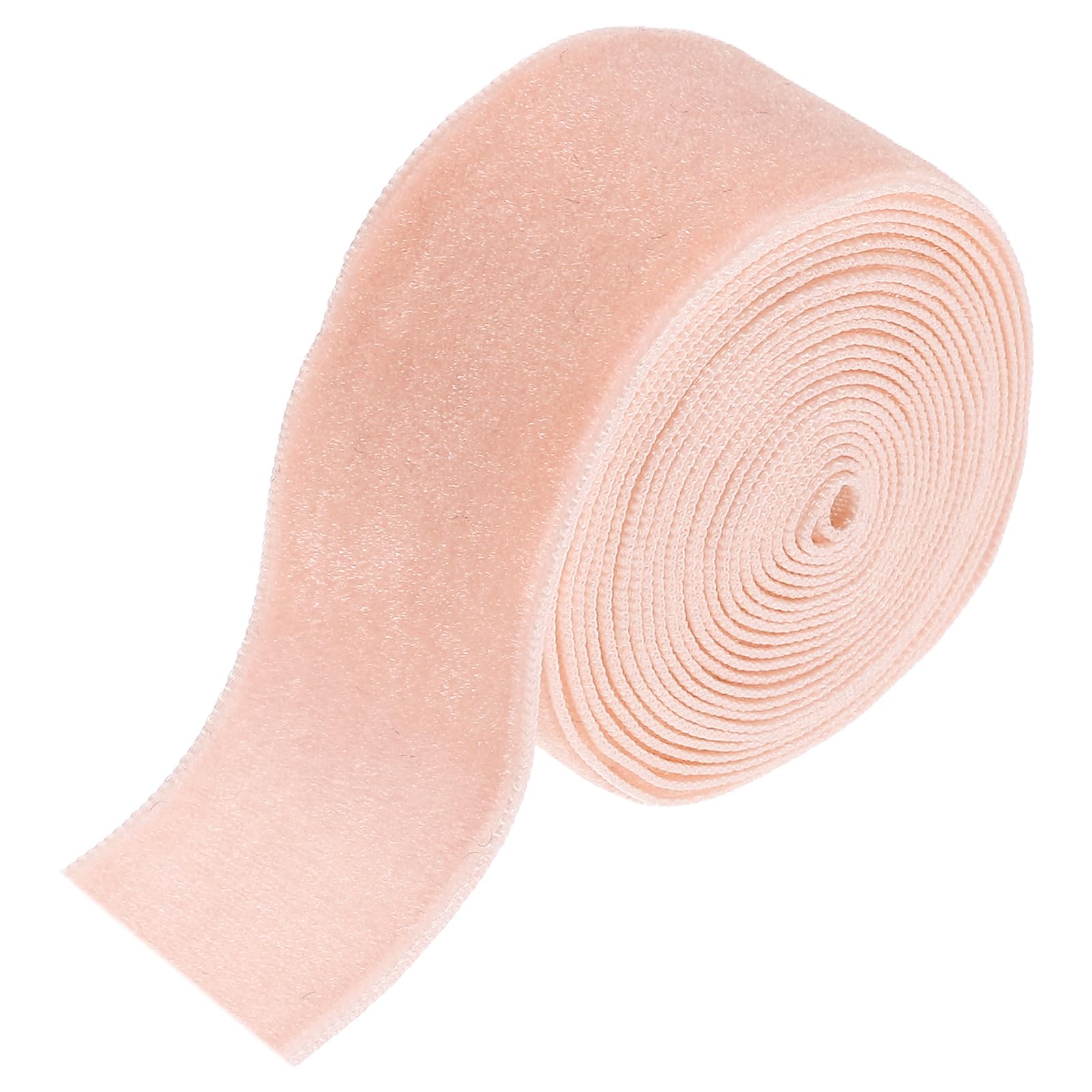 sourcing map Velvet Ribbon 2.5cm x 1.8m Single Face Spool Light Apricot