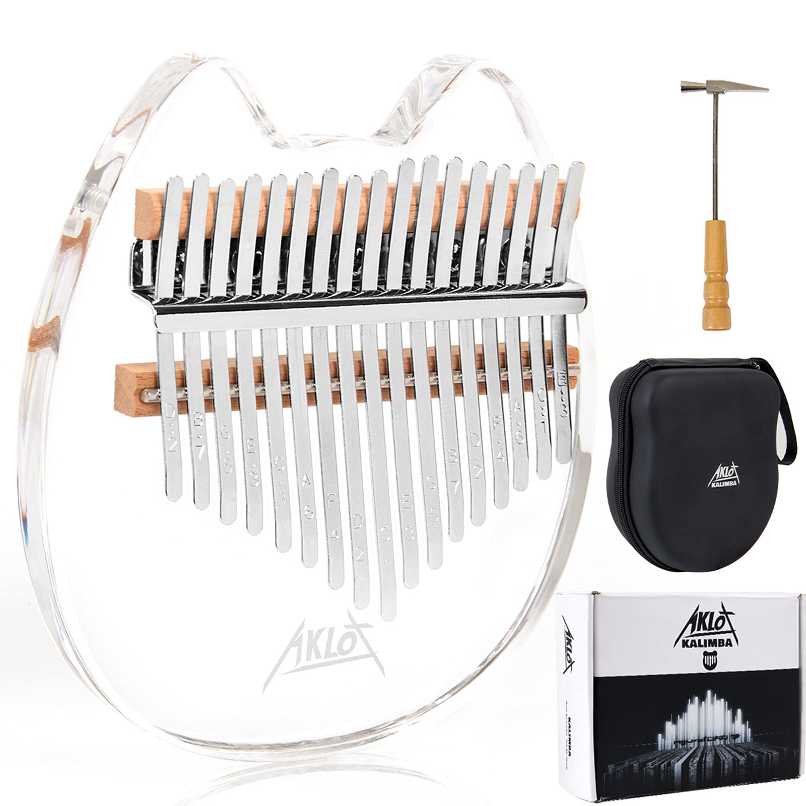 Kalimba 17 toetsen voor roze transparante acryl duim Kalimba vinger Kalimba 17 toetsen voor roze transparante acryl duim Kalimba vinger