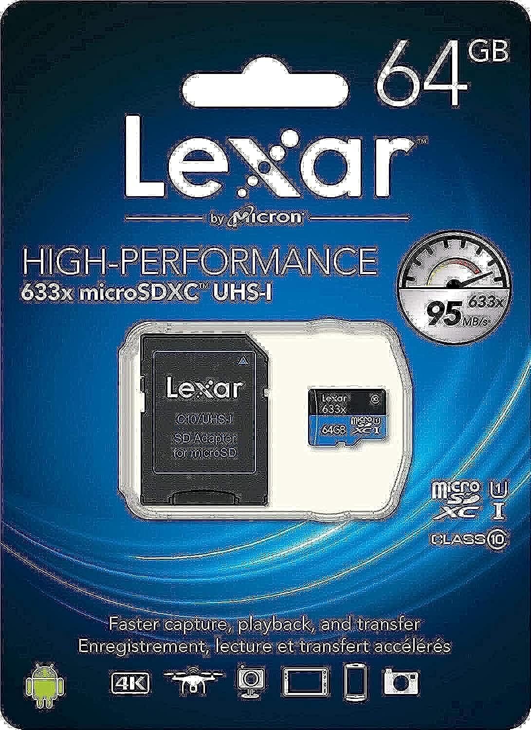 LEXAR 64 GB Memory Card For Mobile Phones - Micro SD Cards - LSDMI64GBBEU633A REV