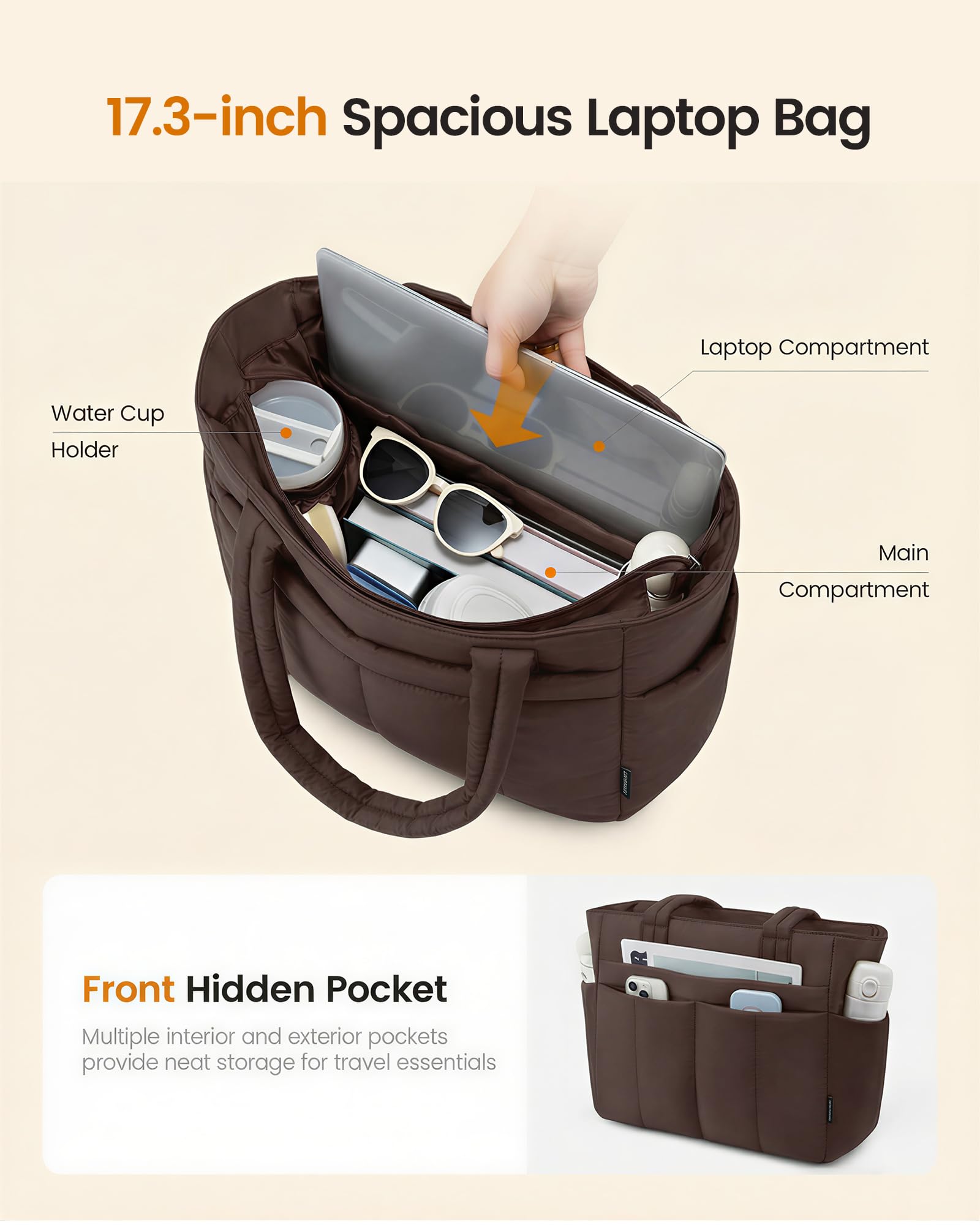 LOVEVOOK Borsa a mano da donna con chiusura lampo, leggera, da lavoro, scuola, insegnante, con scomparto per laptop, per lavoro, ufficio, università, viaggi, shopping