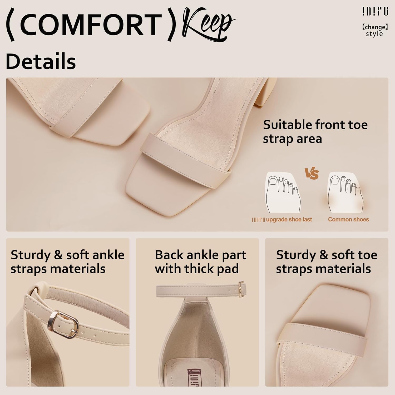 IDIFU IN3 Chunky Block Heels Wedding Party Dress Heeled Sandals - Image 6