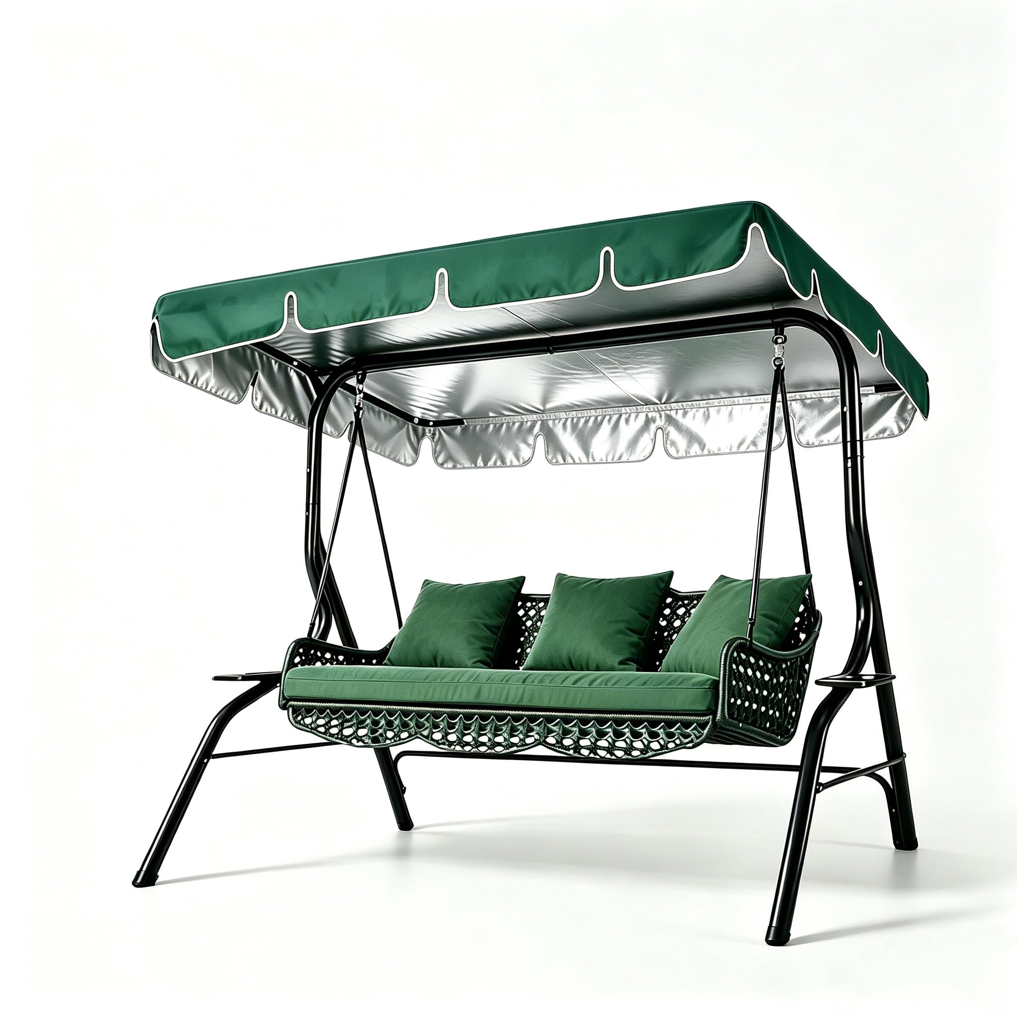 Photo 1 of HEJUIWEI Swing Canopy Replacement - 82" x 57" 3 Seat Waterproof (Dark Green)
