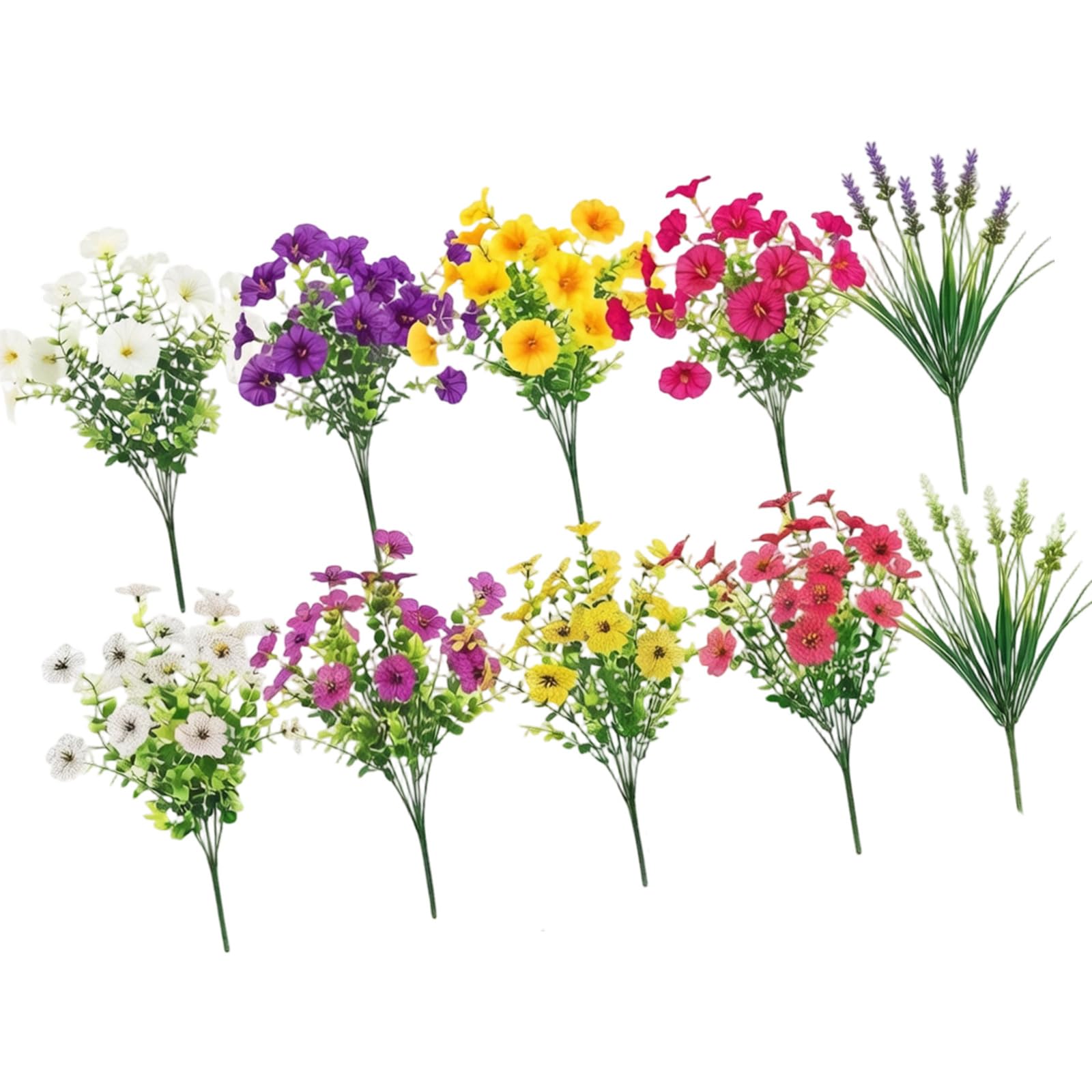 28Pcs Faux Morning Glory Flower in White Grape Garden Gathering Decorative Flower for Home Offices Restaurant Decors Impermeable Artificial Foliages