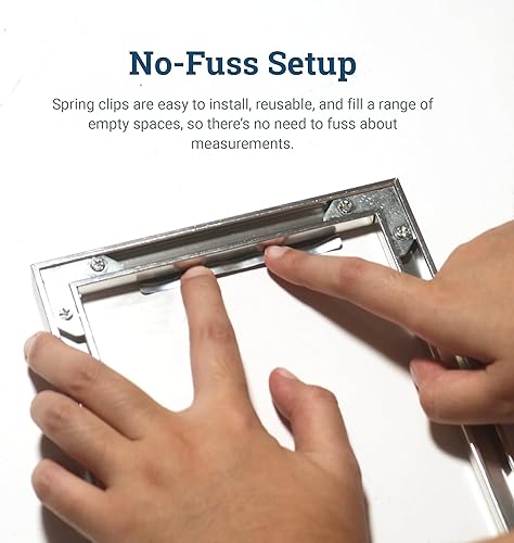 Miniatura 6 de Clips de resorte de 38 pulgadas con esquinas redondas, 50 piezas de accesorios para colgar cuadros y herramientas de enmarcar