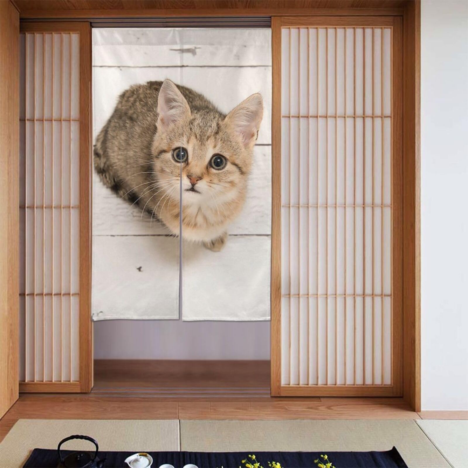 のれん ロング 暖簾 80×150 間仕切り ネコ　洋風 輸入雑貨 猫柄 r2310230450.jpg