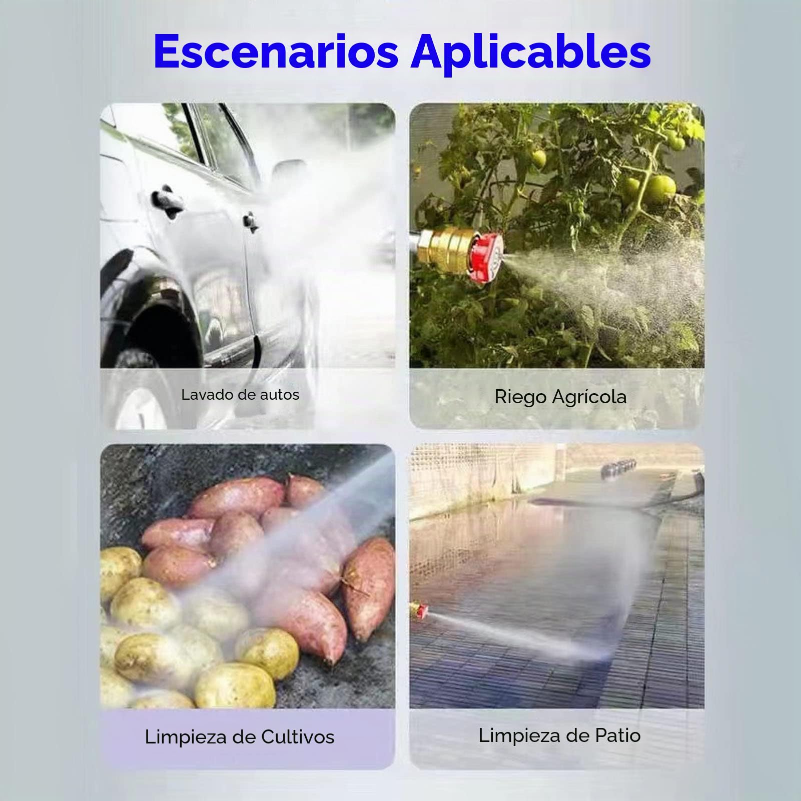Lavacoches Sin Cable, Lavadora a Presión Eléctrica Hidrolimpiadora Manual de Alta Presión Kit de Hidrolavadora Portátil para Riego de Flores, Limpieza de Suelos y Lavado de Coches