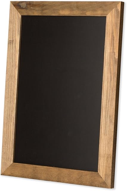 Rustic Wooden Magnetic Kitchen Chalkboard Sign - 12x16 Inch Brown Framed Wall Hanging Chalk Board for Farmhouse Decor, Wedding, Restaurant Menu & Home