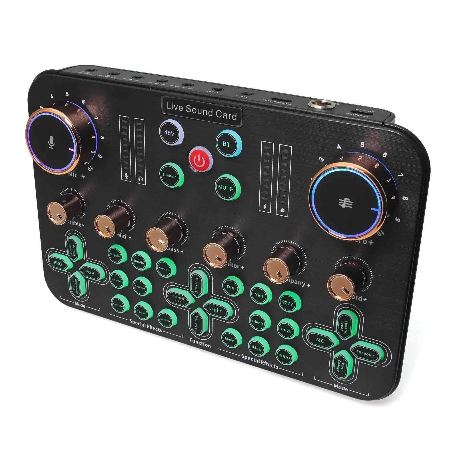 DJ Controller, Live-Soundkarte, DJ-Mixer, Interface, Live-Soundeffekte, DJ-Controller for e PCs, Live-Streaming, Medienaufzeichnung,