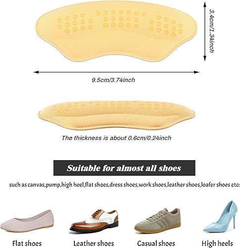 Miniatura 5 de Almohadillas de espuma para el talón - Inserciones, cojines, almohadillas antideslizantes para zapatos demasiado grandes - Antideslizante Beige