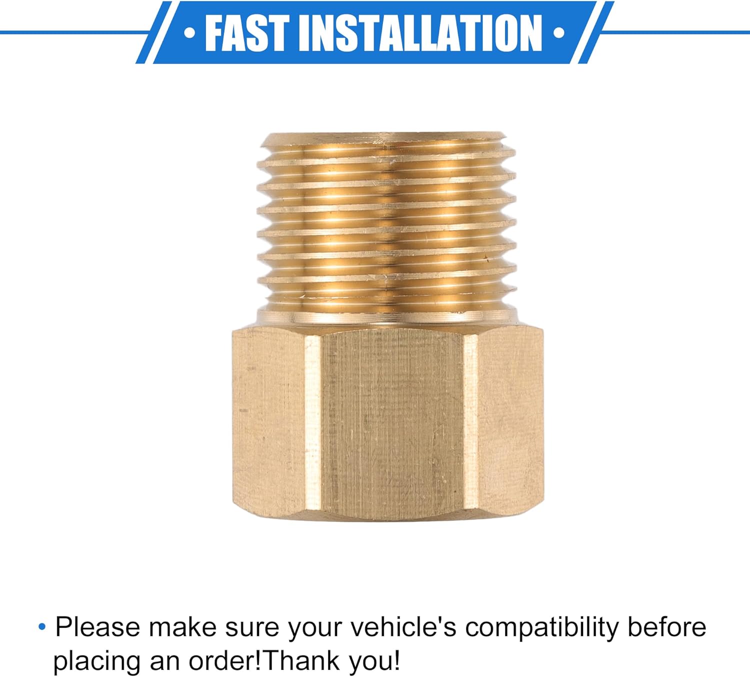 Pressure Washer Connector, M18x1.5 to G1/2" Male and Female Adapter Brass Screw Hose Connector Universal for Pressure Washer Quick Connect Brass Copper Tone 1pc
