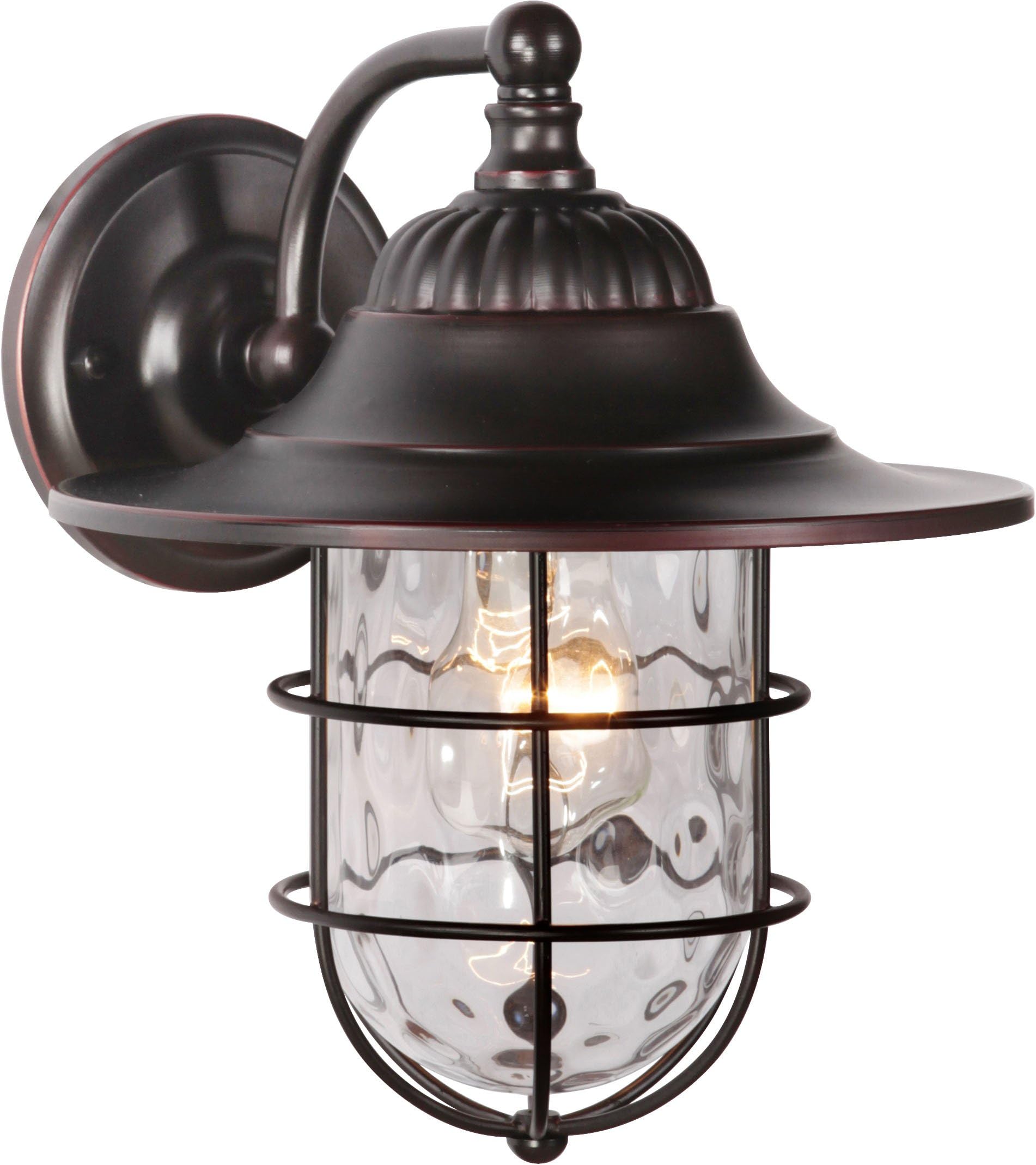 Z5804-OBG Fairmont Outdoor Wall Sconce, 1-Light 100 Watt (8" W x 11" H), Oiled Bronze Gilded