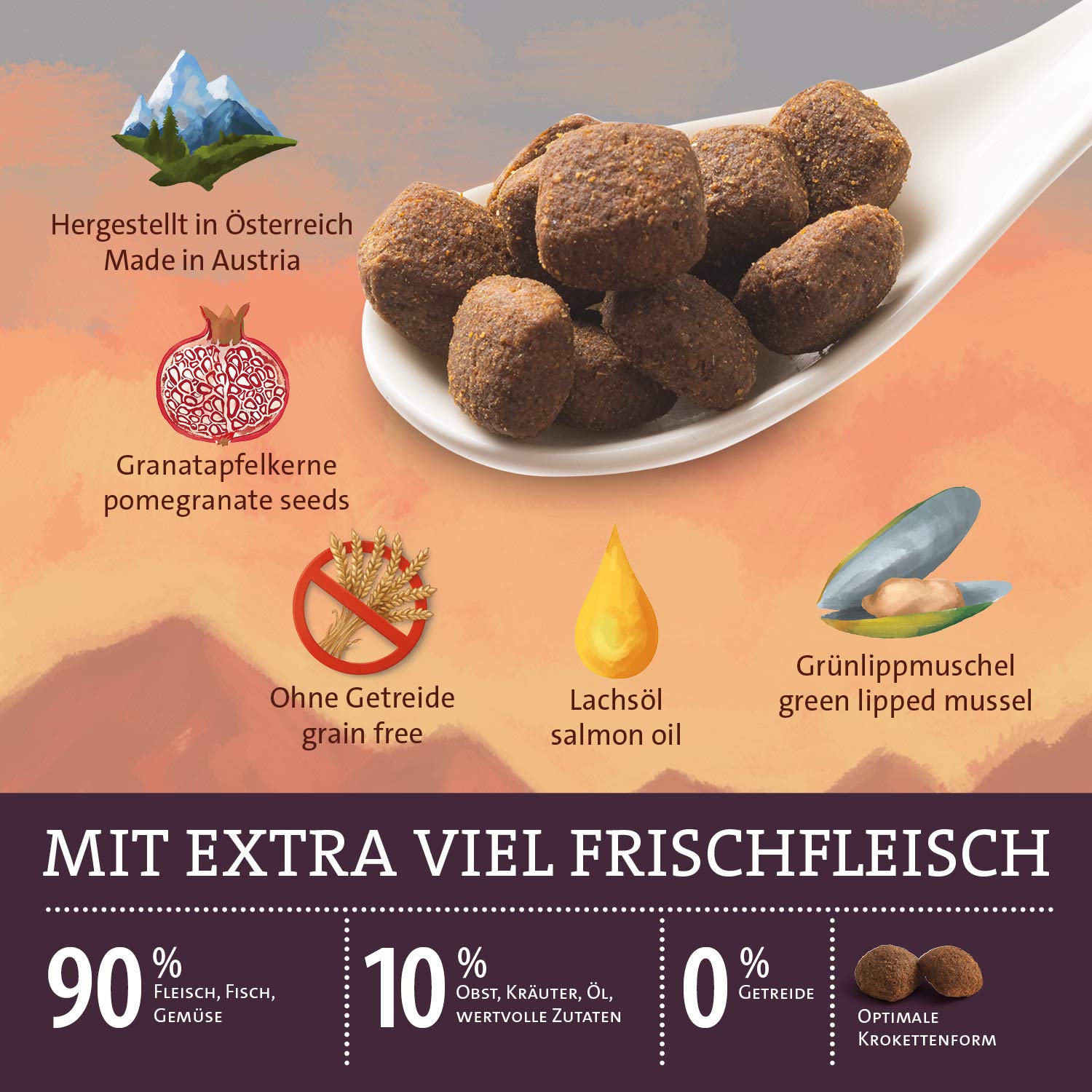 GranataPet Natural Taste Łosoś & Indyk, 12kg | Karma pełnoporcjowa, Bez zbóż, Bez dodatku cukru, Olej z łososia i małża nowozelandzka, Made in Austria