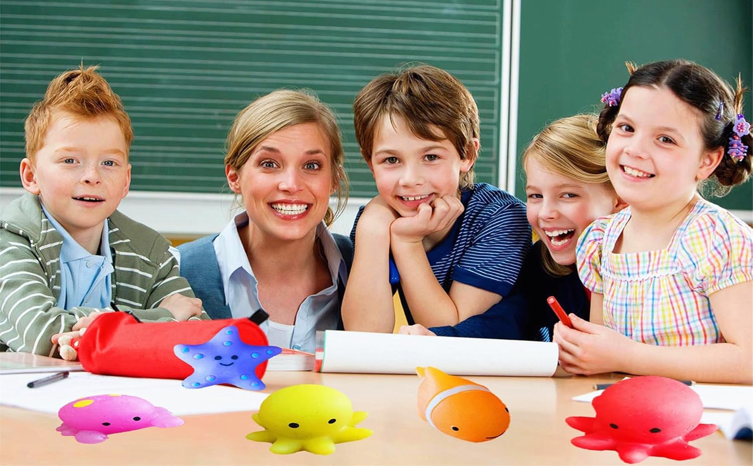 50 Packs Bulk Squeeze Ocean Classroom Students Gifts Rainbow Fidgets Gifts From Teacher, Mini Squishy Animal Holiday Rewards Party Favors for Kids