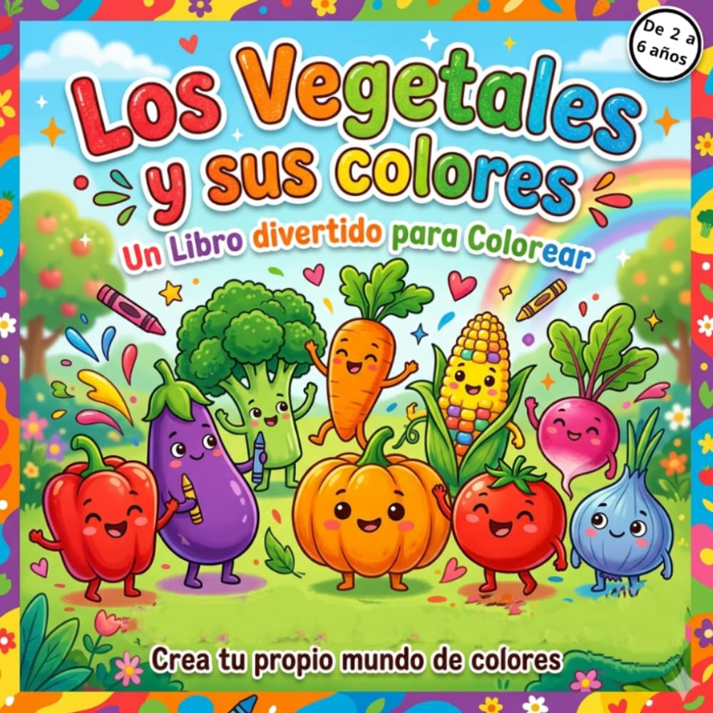 LOS VEGETALES Y SUS COLORES: Un libro divertido para colorear