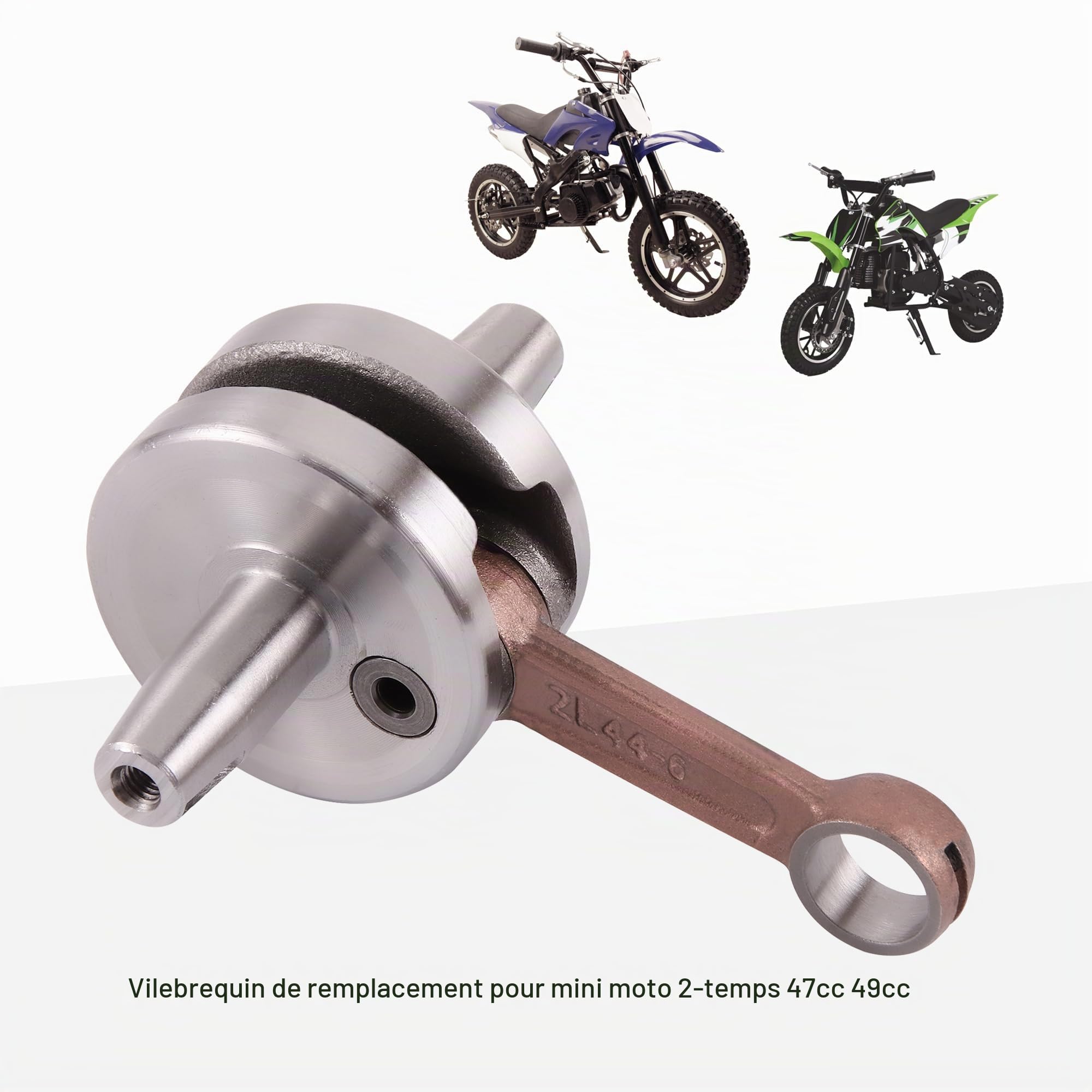 GOOFIT Vilebrequin Remplacement pour 2 Temps 47cc 49cc Pocket Bike