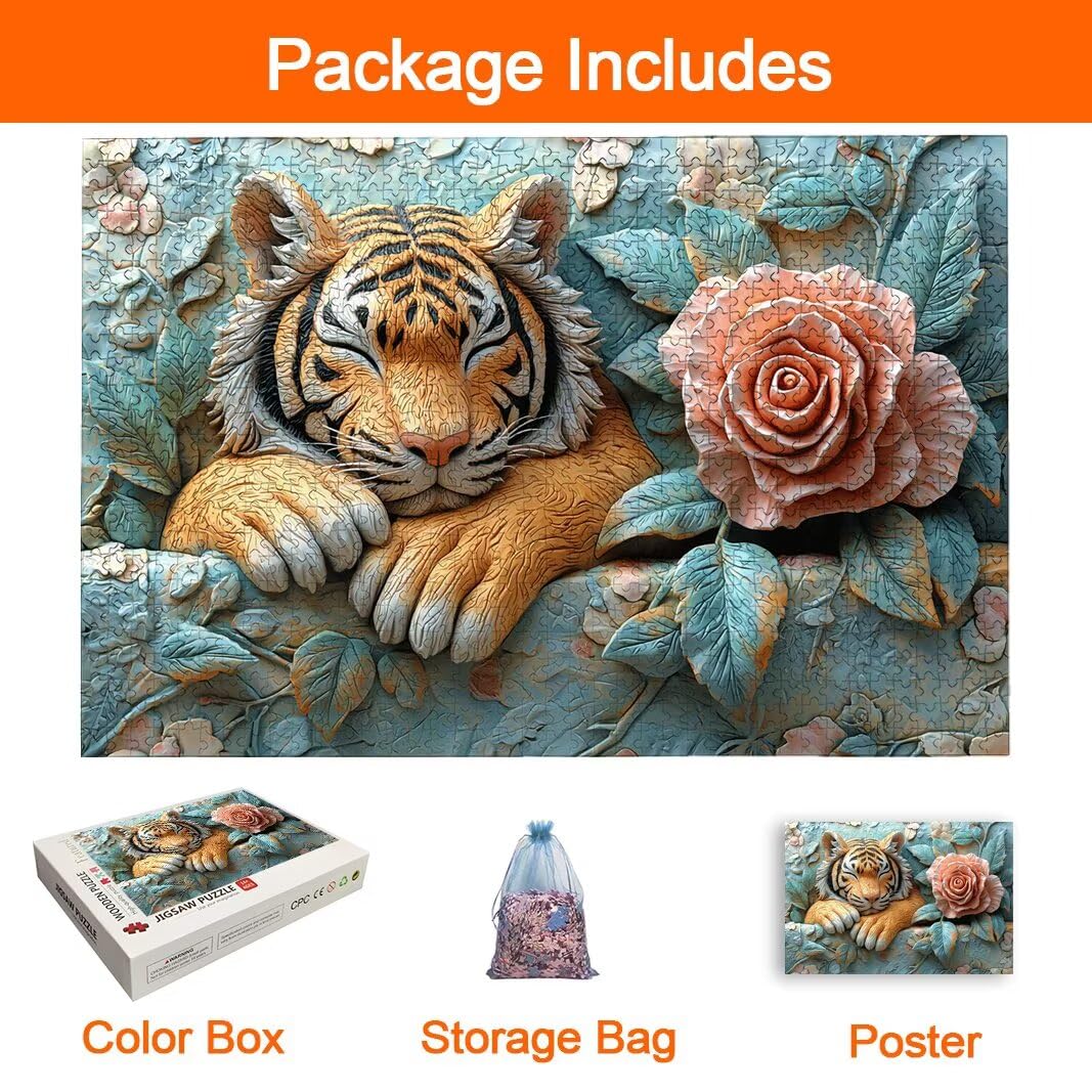 Puzzle Tigre, Puzzle 5000 Piezas, Rompecabezas, Regalo Mujer, Decor -8274